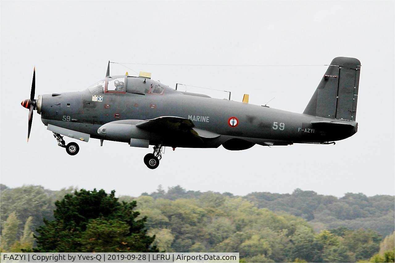 F-AZYI, 1959 Breguet Br.1050 Alize C/N 59, Breguet Br.1050 Alize, Take off rwy 22, Morlaix-Ploujean airport (LFRU-MXN) Air show 2019