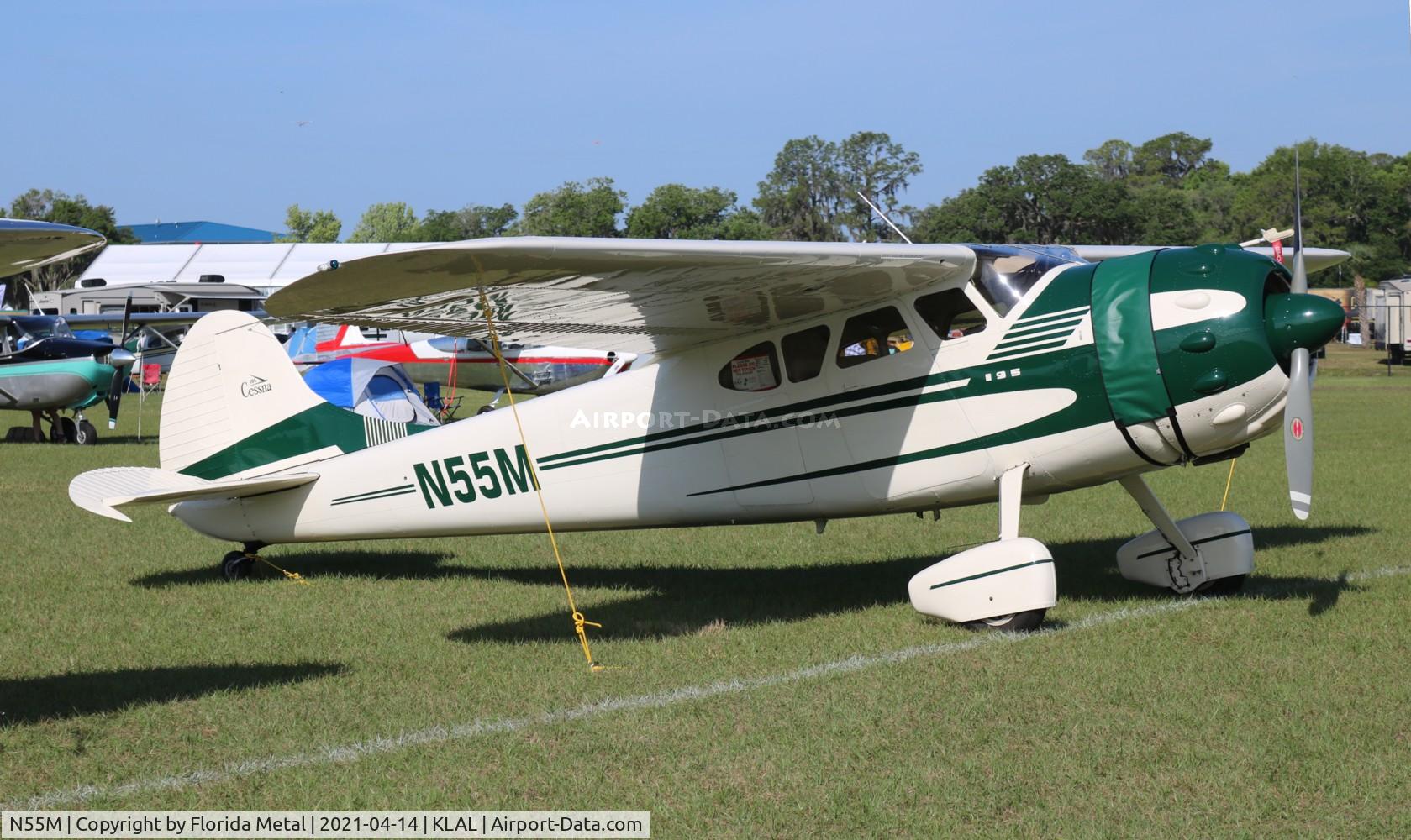 N55M, 1949 Cessna 195 C/N 7408, Sun N Fun 2021