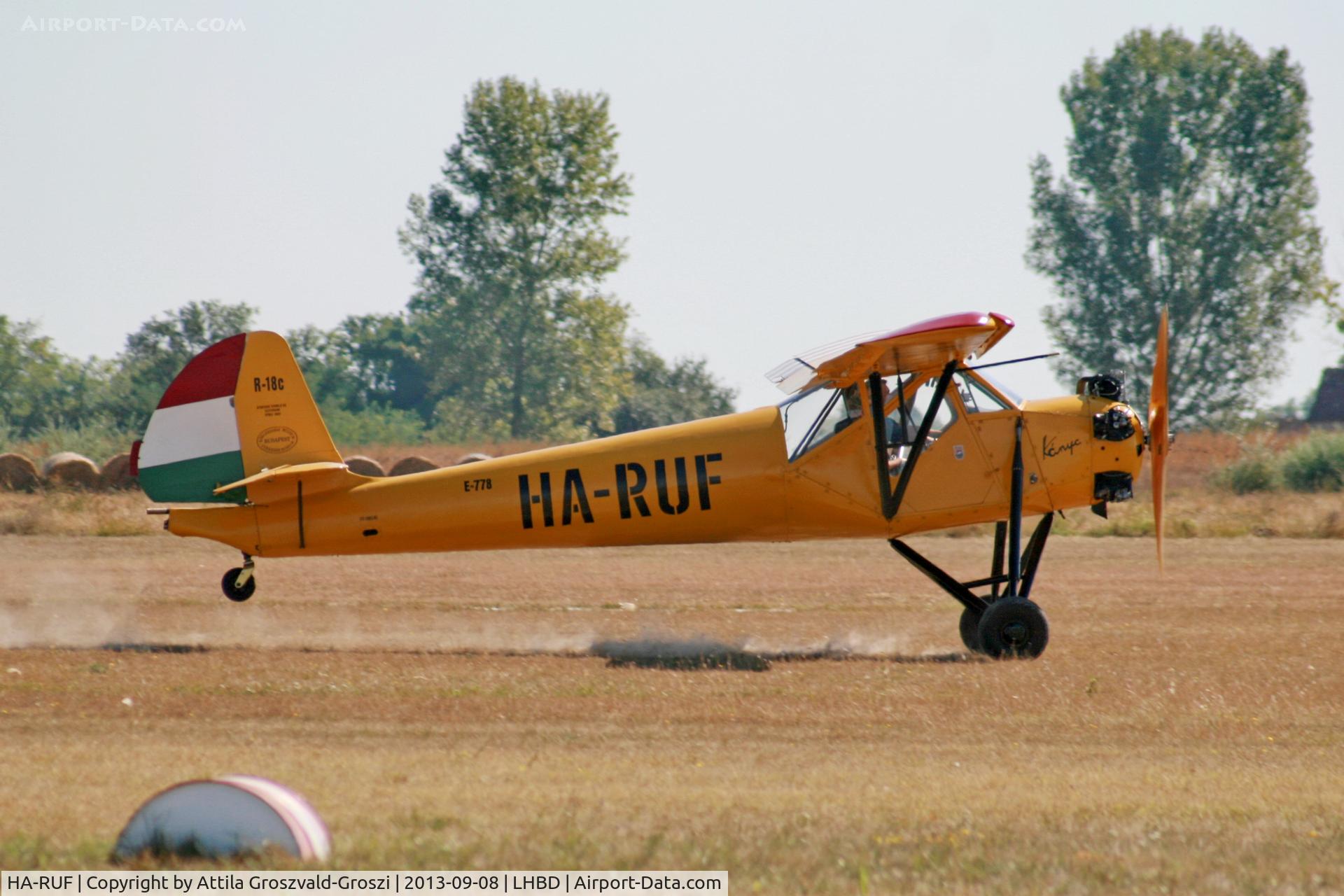 HA-RUF, 1954 Rubik R-18c/1 Kánya C/N E-778, LHBD - Börgönd Airport, Hungary