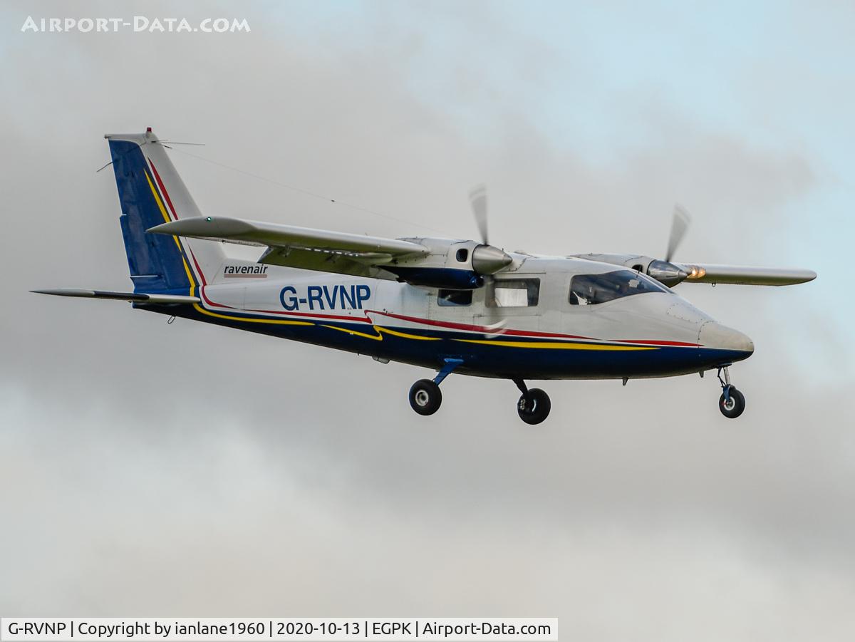 G-RVNP, 1975 Partenavia P-68B C/N 67, On finals to runway 12 at Prestwick