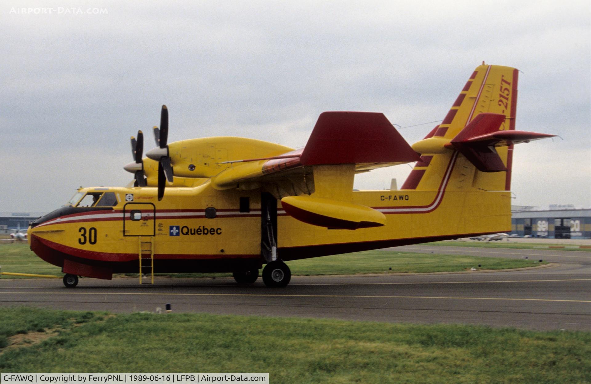 C-FAWQ, 1987 Canadair CL-215T (CL-215-6B11) C/N 1115, Quebec  CL-215T