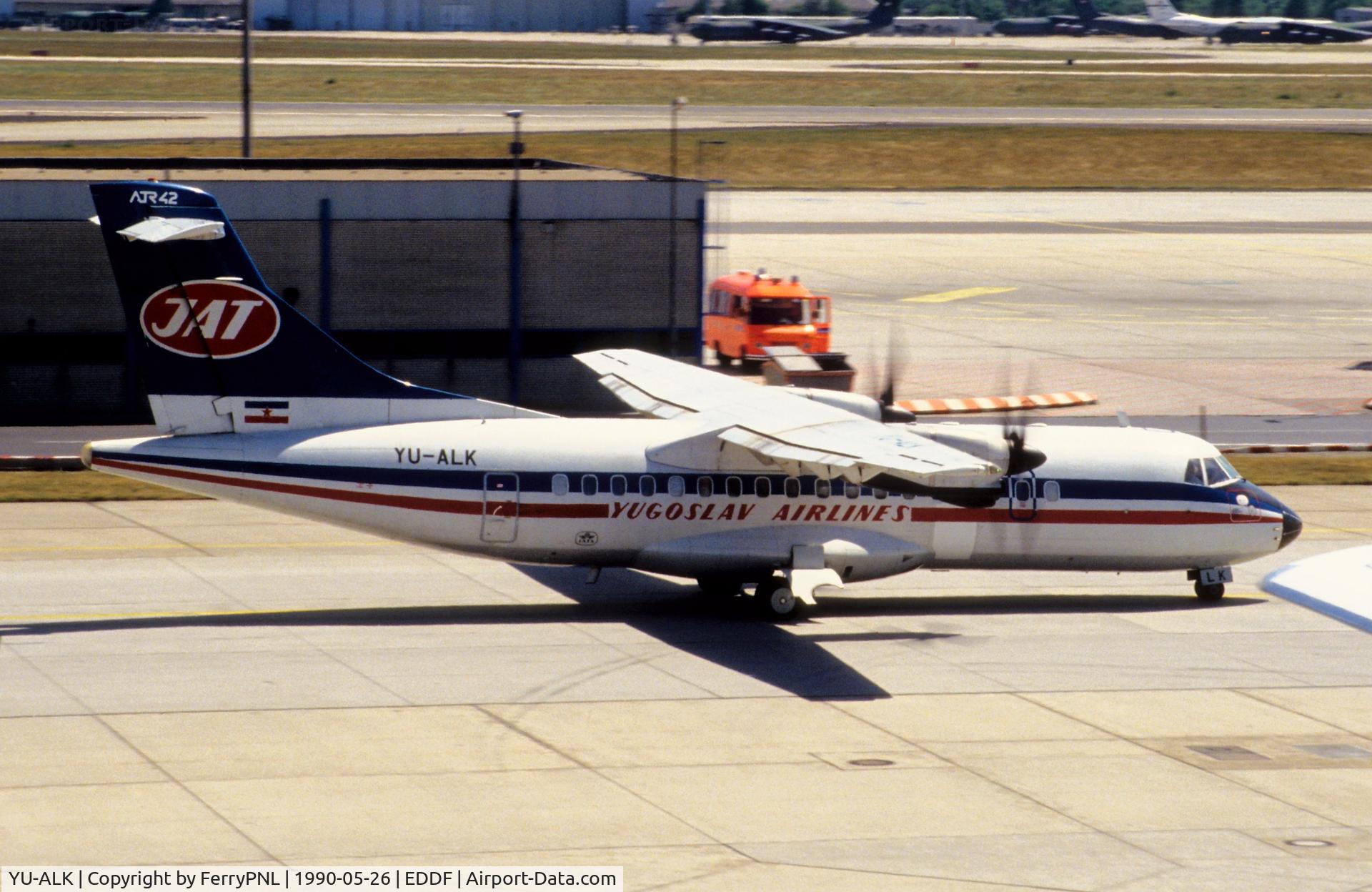 YU-ALK, 1986 ATR 42-320 C/N 019, JAT ATR42 taxiing out