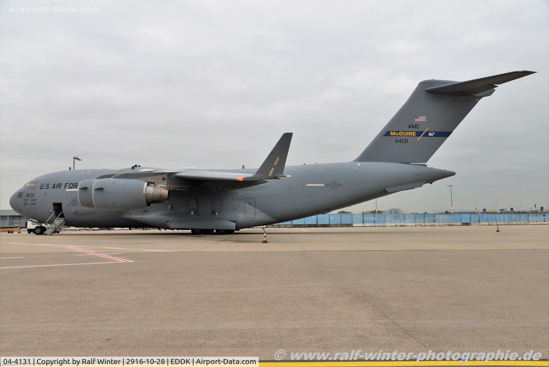04-4131, 2004 Boeing C-17A Globemaster III C/N P-131, Boeing C-17A Globemaster III - MC RCH US Air Force USAF - P131 - 04-4131 - 28.10.2016 - CGN