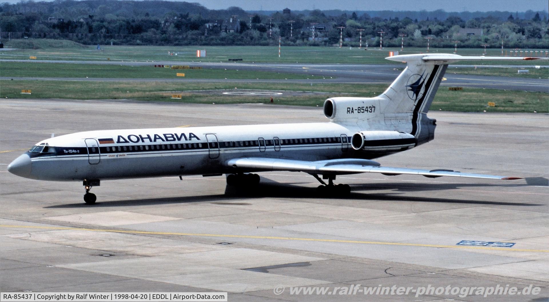 RA-85437, 1980 Tupolev Tu-154B-2 C/N 80A437, Tupolev Tu-154B-2 - D9 DNV Donavia - 80A437 - RA-85437 - 20.04.1998 - DUS