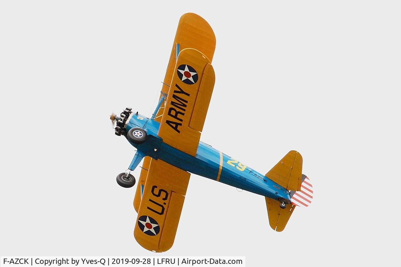 F-AZCK, 1941 Boeing A75N1 (PT-17) C/N 75-1653, Boeing A75N1, On display, Morlaix-Ploujean airport (LFRU-MXN) air show 2019