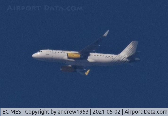 EC-MES, 2015 Airbus A320-232 C/N 6518, EC-MES over the Bristol Channel @15,700ft just taken off from Cardiff Airport.