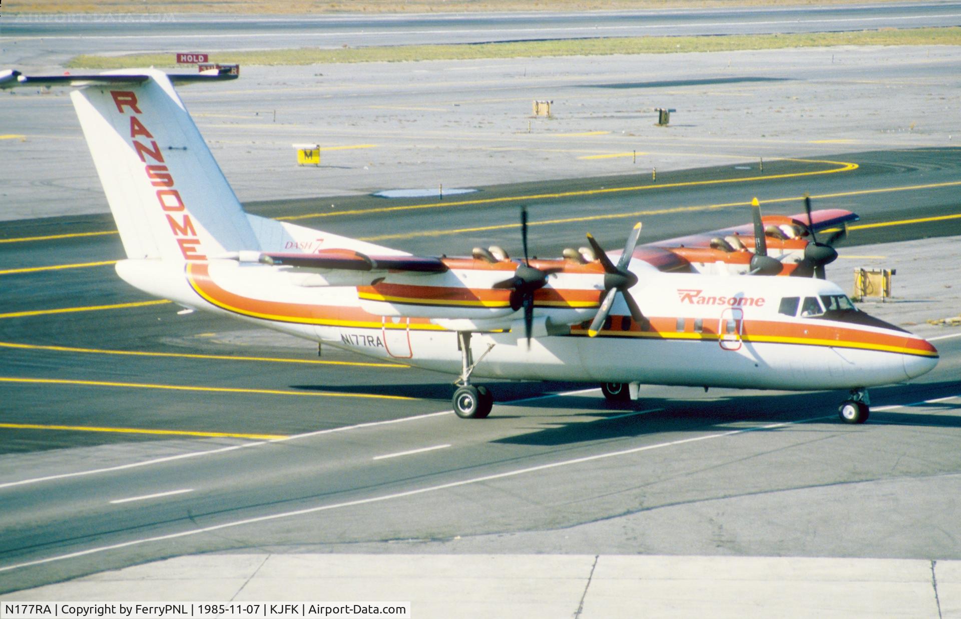 N177RA, 1982 De Havilland Canada DHC-7-102 Dash 7 C/N 85, Ransome DHC7 arriving in JFK