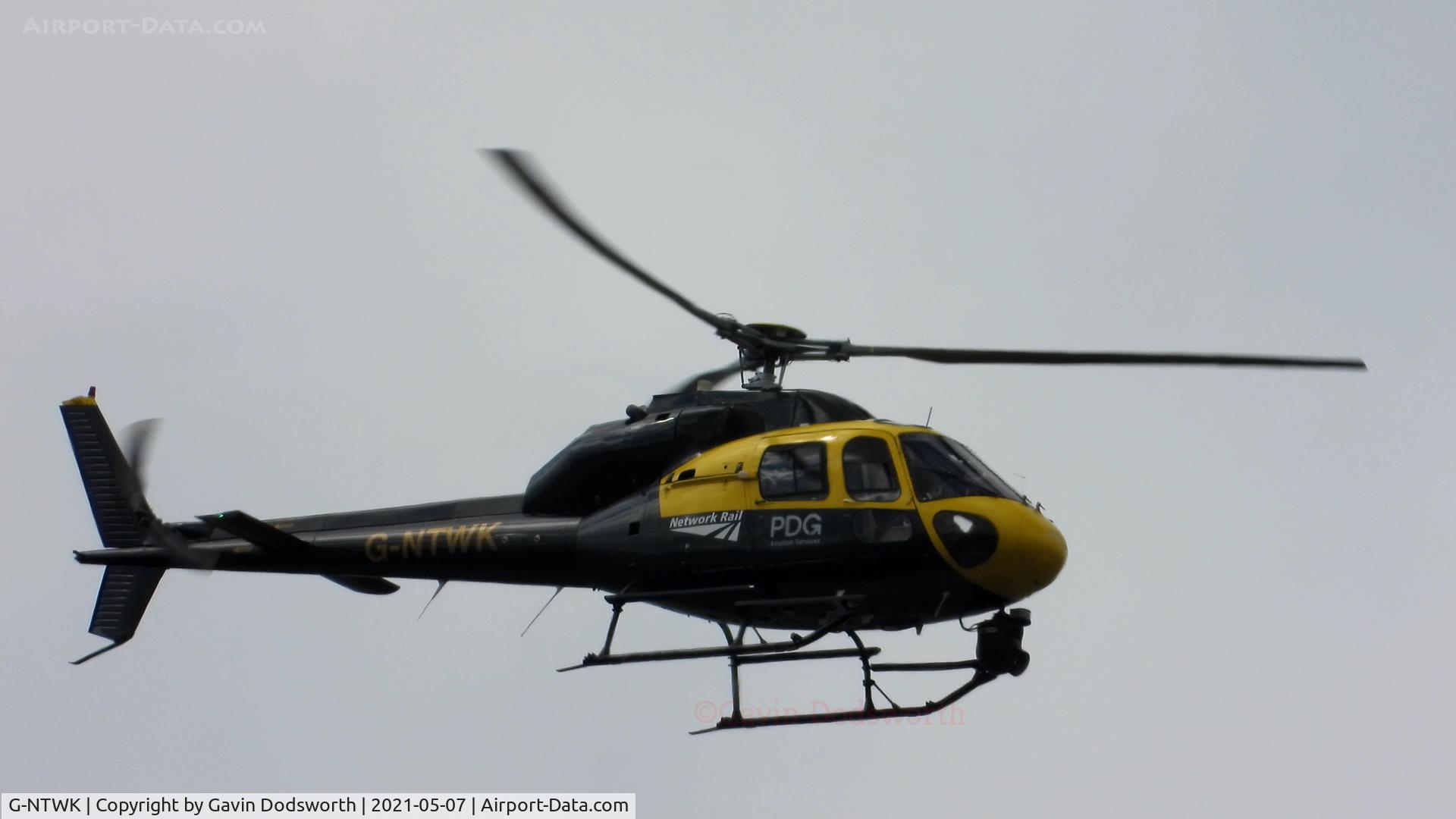 G-NTWK, 1986 Aerospatiale AS-355F-1 Twin Squirrel C/N 5347, Working on behalf of Network Rail inspecting the railway lines in the Darlington area on Friday 7th May 2021