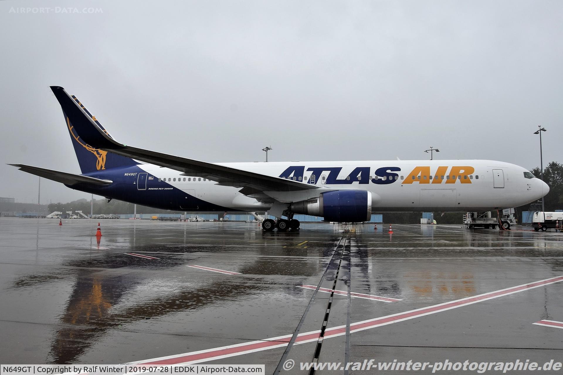 N649GT, 1992 Boeing 767-375/ER C/N 25864, Boeing 767-375ER(W) - 5Y GTI Atlas Air - 25864 - N649GT - 28.07.2019 - CGN