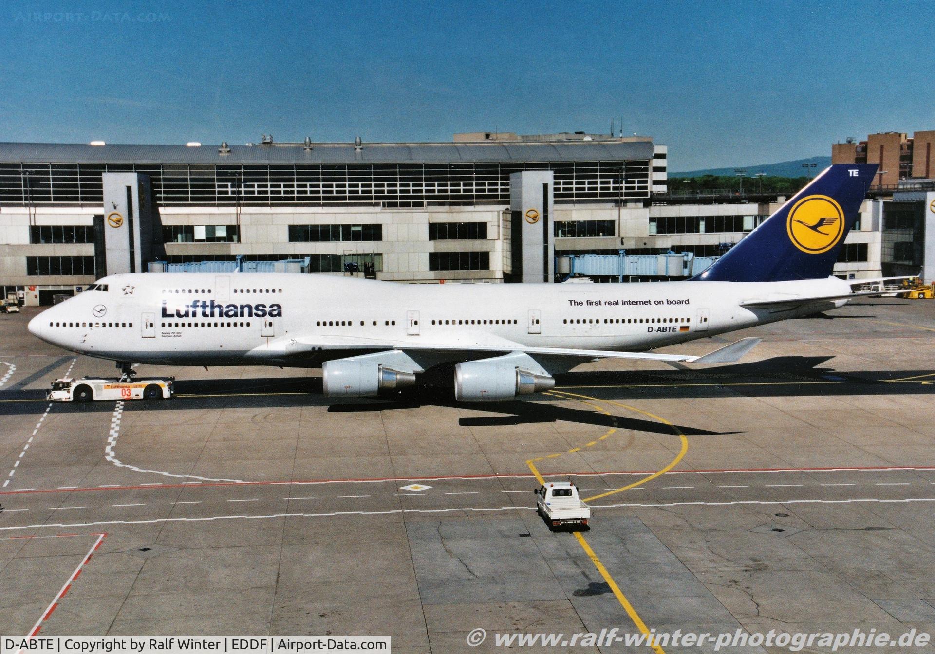 D-ABTE, 1991 Boeing 747-430M C/N 24966, Boeing 747-430 - LH DLH Lufthansa 'Sachsen-Anhalt' 'The first real Internet' - 24966 - D-ABTE - 05.2003 - FRA