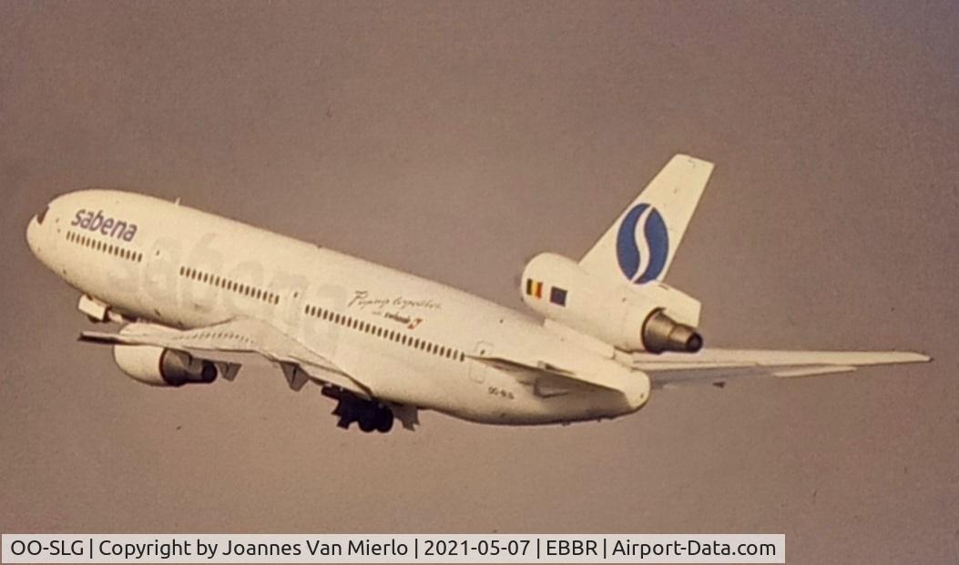 OO-SLG, 1974 McDonnell Douglas DC-10-30 C/N 47926, Climbing out of Brussels mid´90s