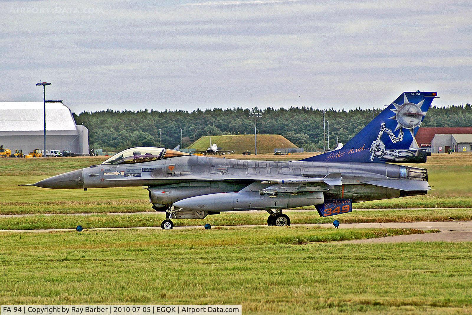FA-94, SABCA F-16AM Fighting Falcon C/N 6H-94, FA-94   General Dynamics F-16AM Fighting Falcon [6H-94] (Belgian Air Component) RAF Kinloss~G 05/07/2010