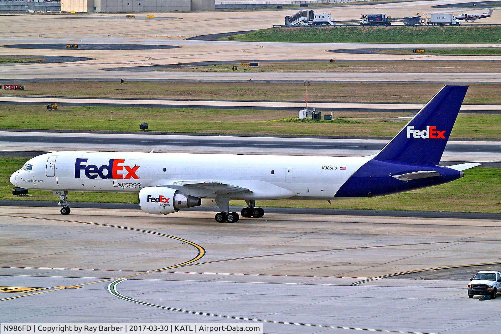 N986FD, 1997 Boeing 757-231(SF) C/N 28482, N986FD   Boeing 757-231SF [28482] (FedEx Express) Atlanta-Hartsfield~N 30/03/2017