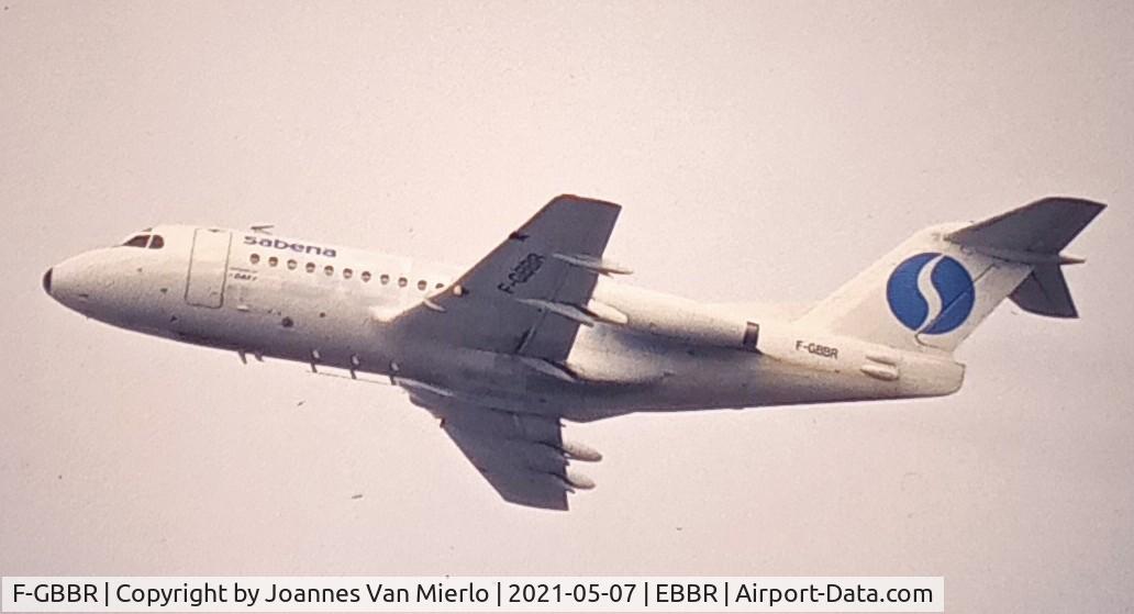 F-GBBR, 1972 Fokker F.28-1000 Fellowship C/N 11051, Climbing out of Brussels mid ´90s