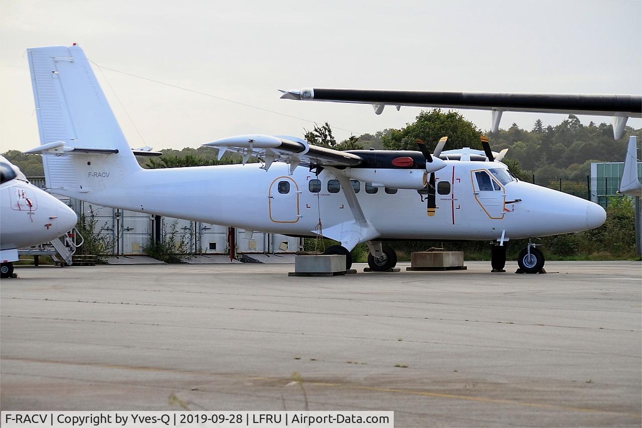 F-RACV, 1981 De Havilland Canada DHC-6-300 Twin Otter C/N 745, De Havilland Canada Twin Otter DHC-6-300, Parked, Morlaix-Ploujean airport (LFRU-MXN)