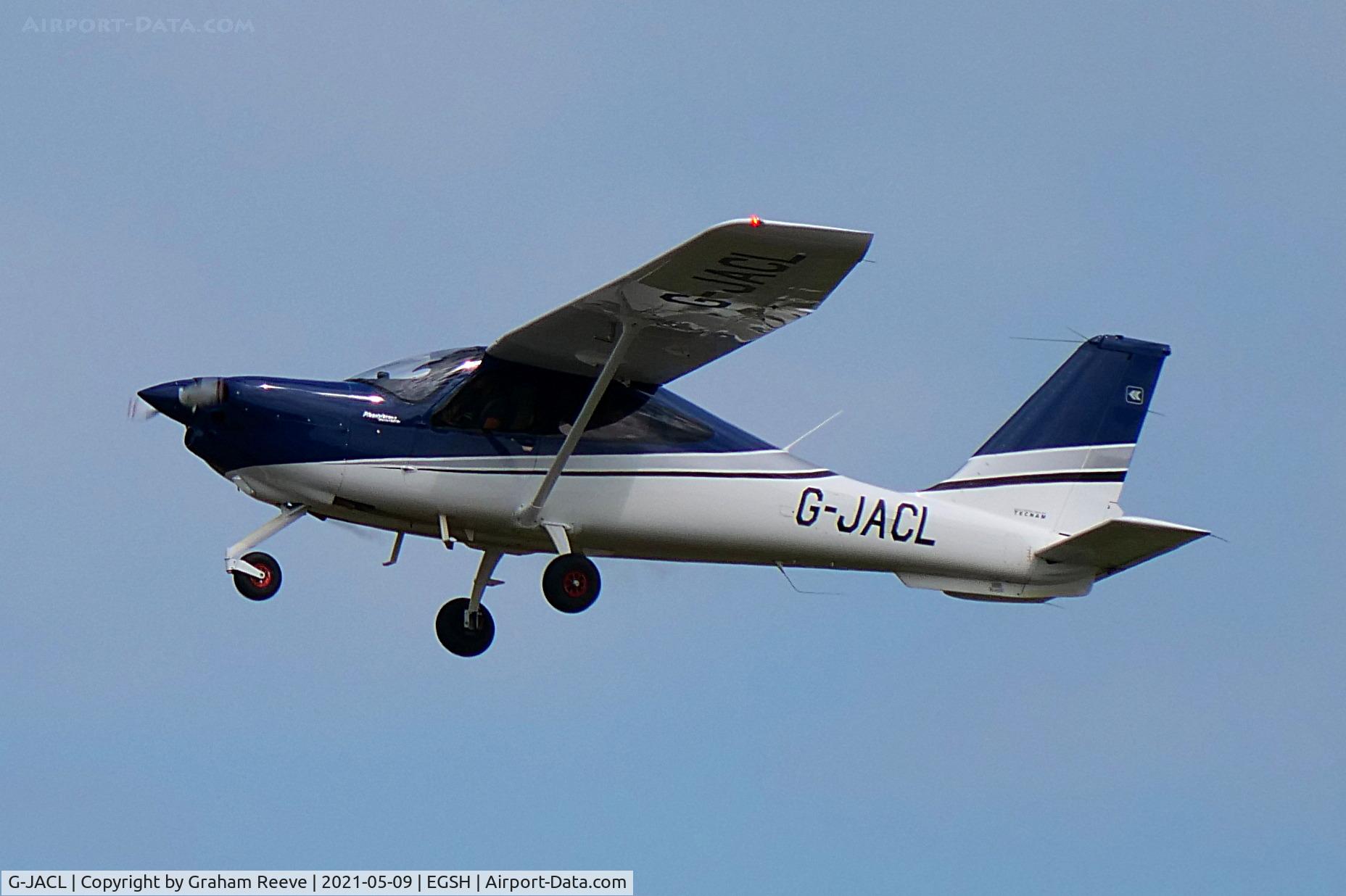 G-JACL, 2018 Tecnam P-2010 C/N 066, Departing from Norwich.
