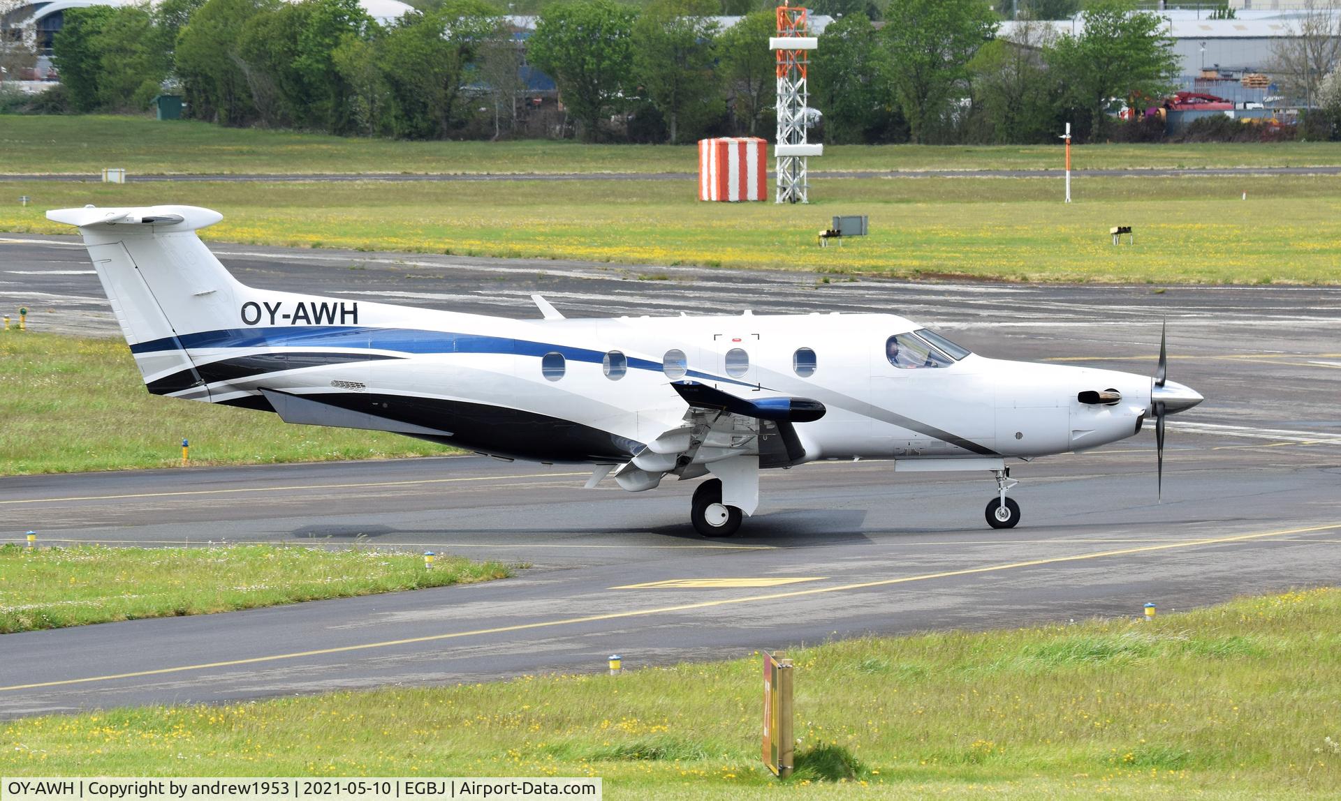 OY-AWH, 2018 Pilatus PC-12/47E C/N 1816, OY-AWH at Gloucestershire Airport.