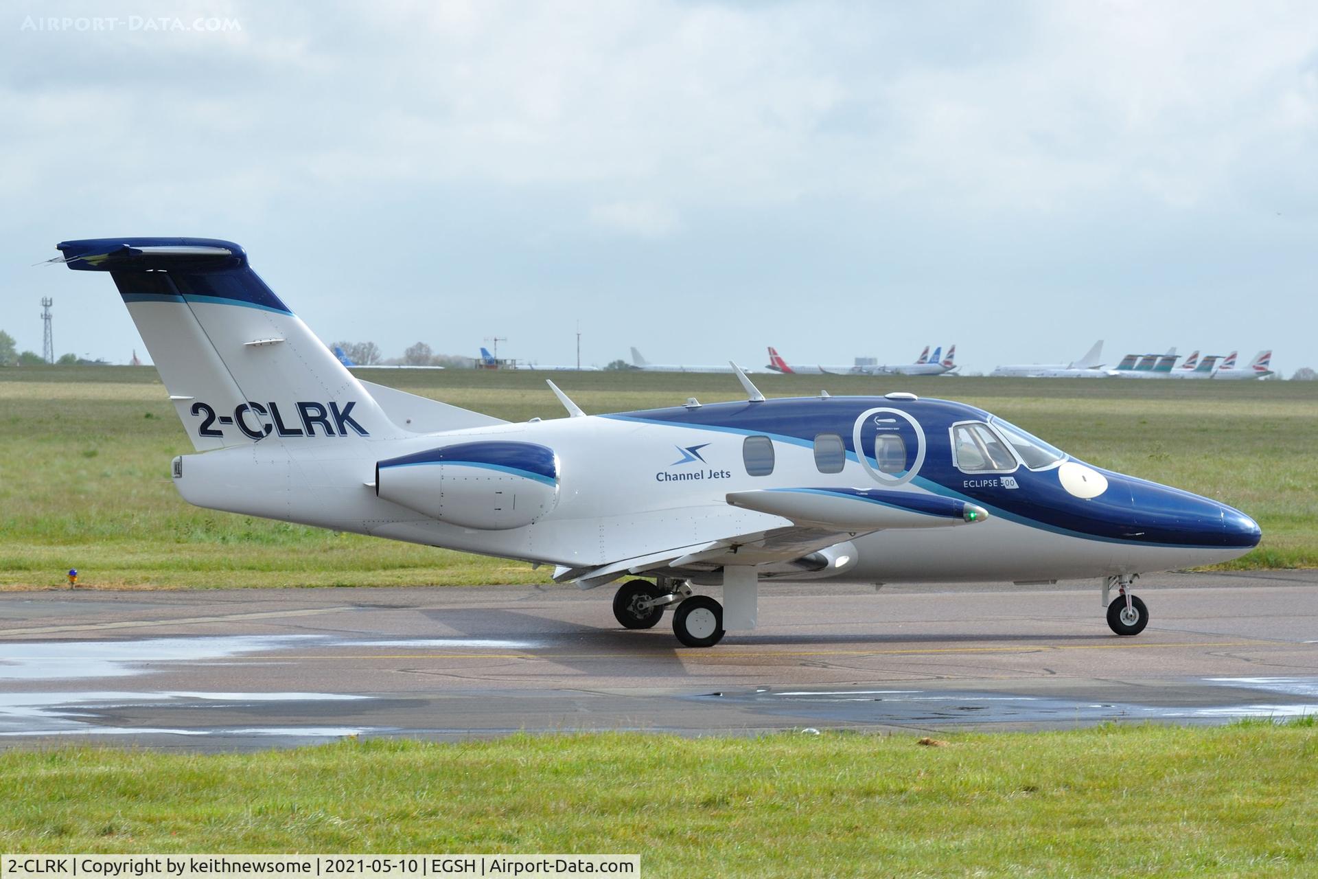 2-CLRK, 2007 Eclipse Aviation Corp EA500 C/N 000072, Leaving Norwich for Jersey.