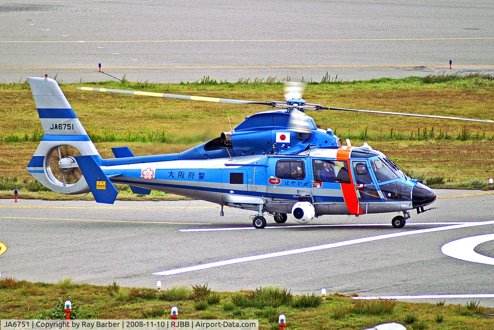 JA6751, 1995 Aerospatiale SA365N2 Dauphin 2 C/N 6481, JA6751   Aerospatiale SA365N2 Dauphin 2 [6481] (Japan Police) Osaka-Kansai Int'l~JA 10/11/2008
