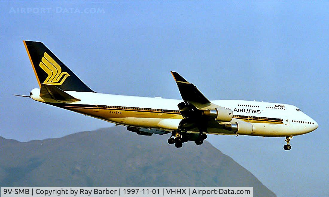 9V-SMB, 1988 Boeing 747-412 C/N 24062, 9V-SMB   Boeing 747-412 [24062] (Singapore Airlines) Kai-Tak Hong Kong Int'l~B 01/11/1997