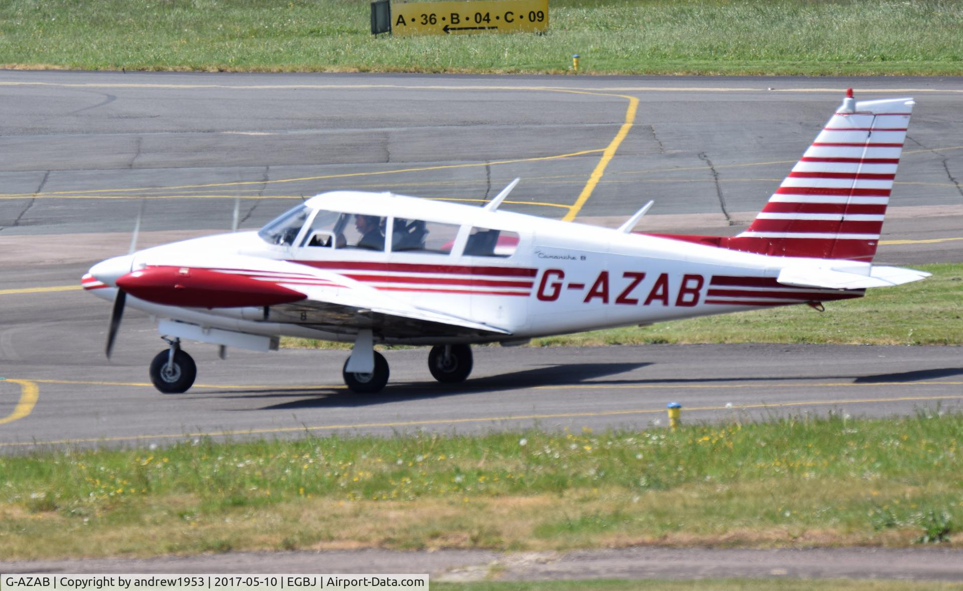 G-AZAB, 1967 Piper PA-30-160 B Twin Comanche C/N 30-1475, G-AZAB at Gloucestershire Airport.
