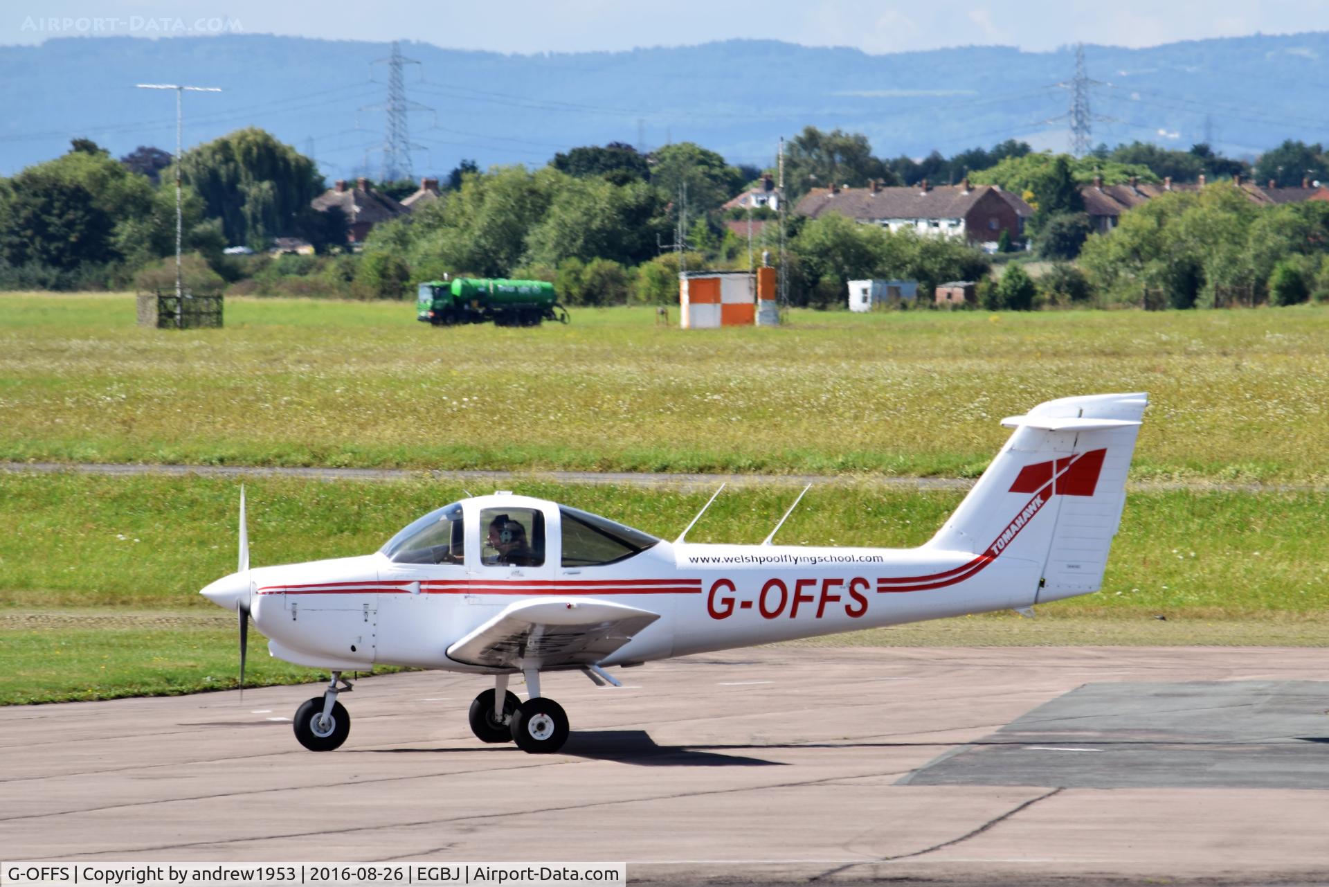 G-OFFS, 1978 Piper PA-38-112 Tomahawk Tomahawk C/N 38-78A0524, G-OFFS at Gloucestershire Airport.