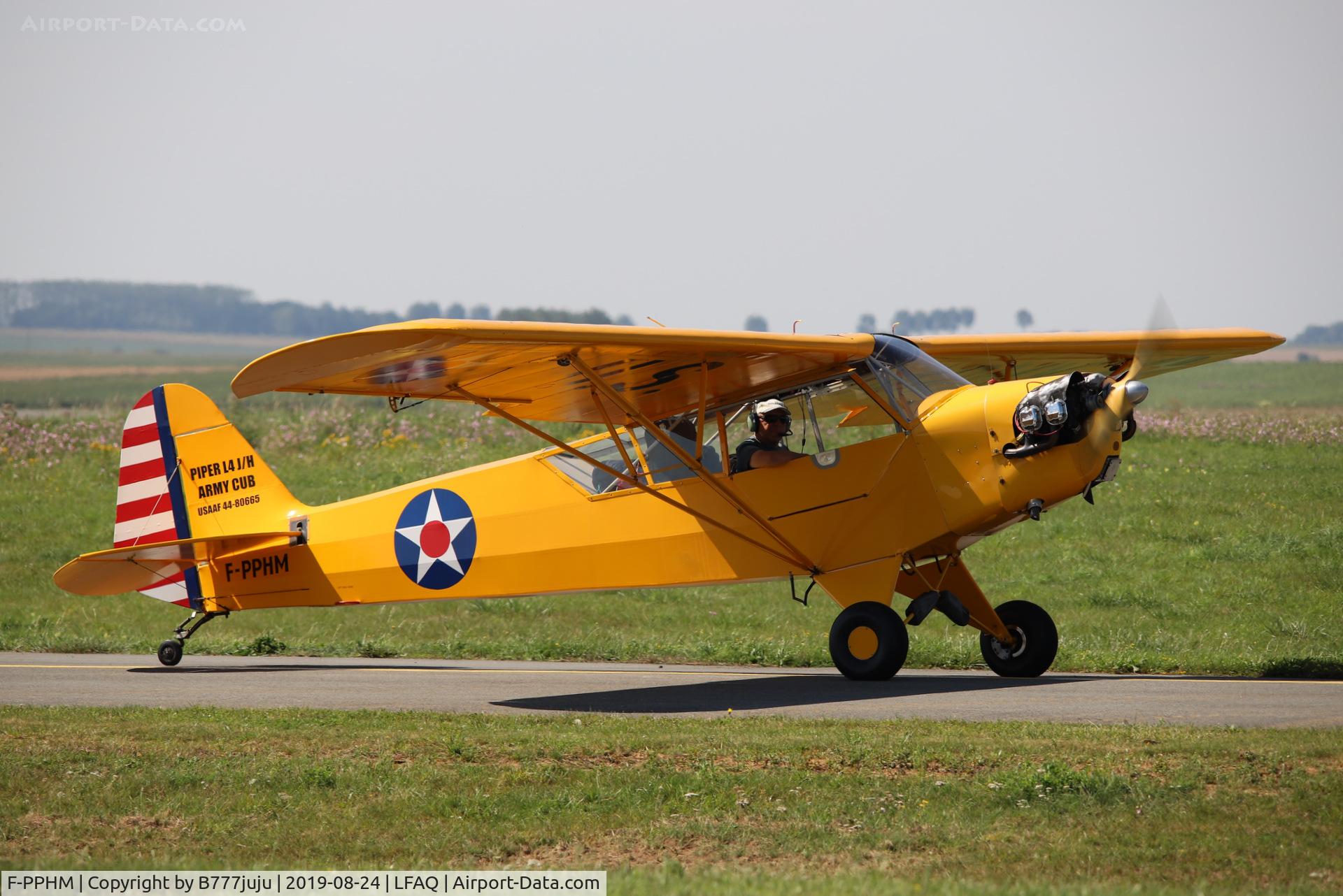 F-PPHM, 1944 Piper L-4H Grasshopper (J3C-65D) C/N 12961, at Albert Airshow
