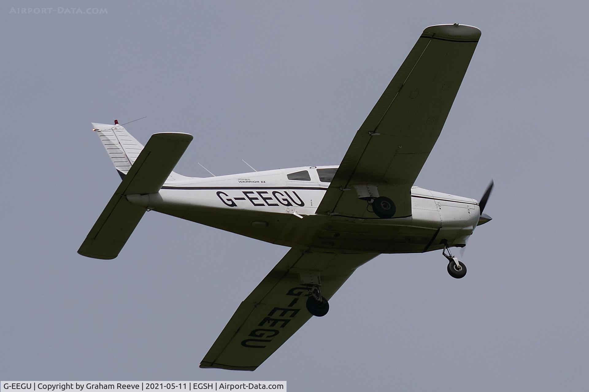 G-EEGU, 1979 Piper PA-28-161 Cherokee Warrior II C/N 28-7916457, Departing from Norwich.