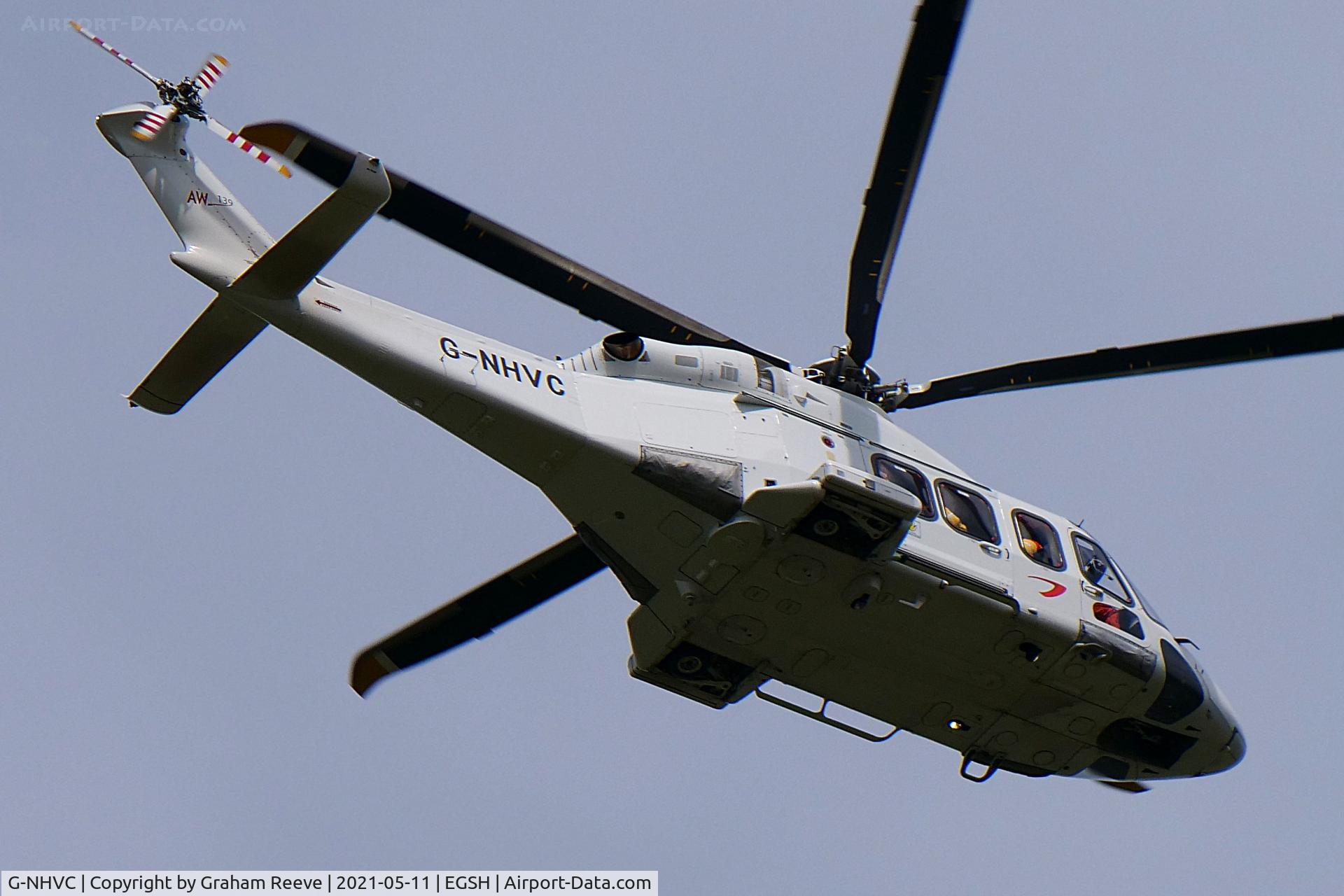 G-NHVC, 2015 AgustaWestland AW-139 C/N 31704, Departing from Norwich.