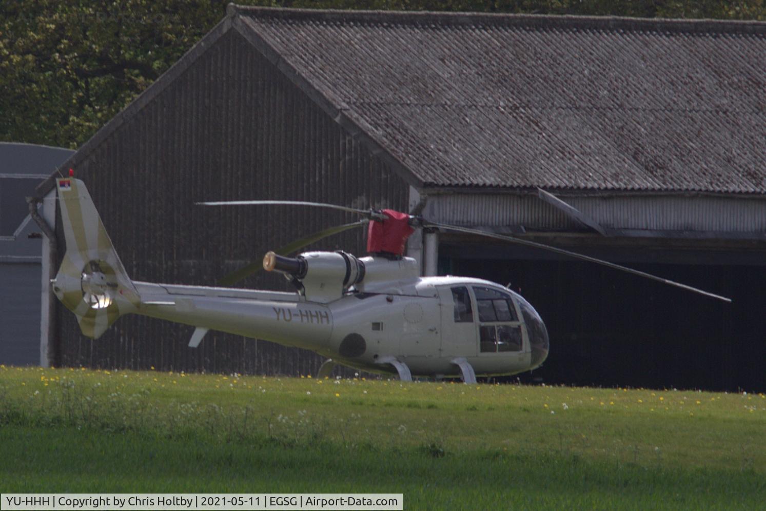 YU-HHH, 1976 Aérospatiale SA-341G Gazelle C/N 1307, Parked outside the hangar at Stapleford Tawney again