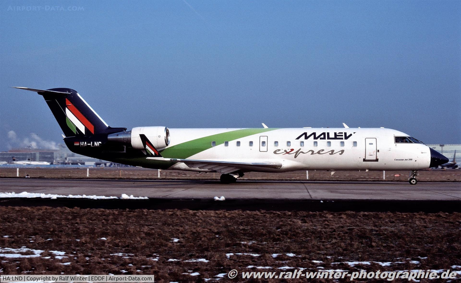 HA-LND, 2003 Bombardier CRJ-200ER (CL-600-2B19) C/N 7807, Bombardier Canadair CL-600-2B19 CRJ-200ER - MA MEH Malev Express - 7807 - HA-LND - 03.2004