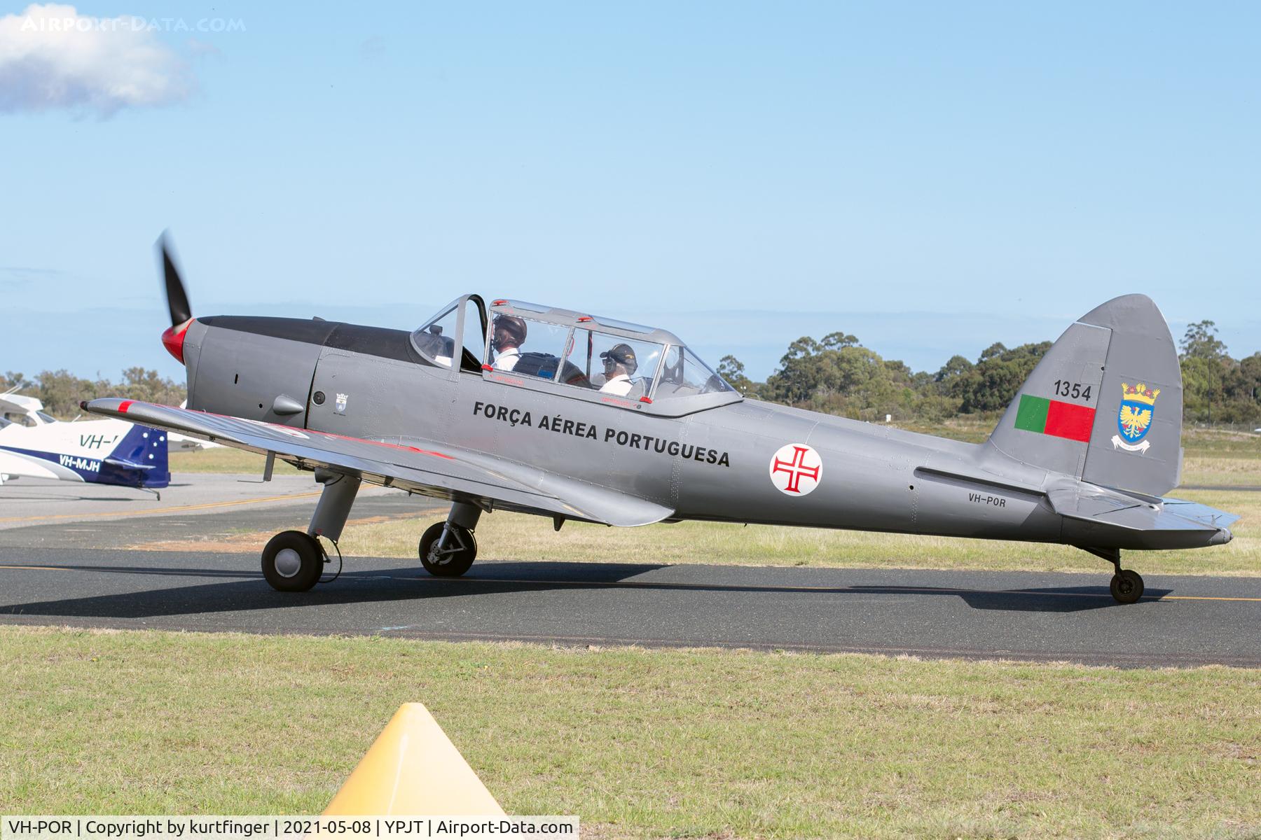 VH-POR, 1958 OGMA DHC-1 MK22 C/N OGMA 44, DHC Chipmunk MK 22 cn OGMA 44. VH-POR military code 1354, YPJT 08 May 2021