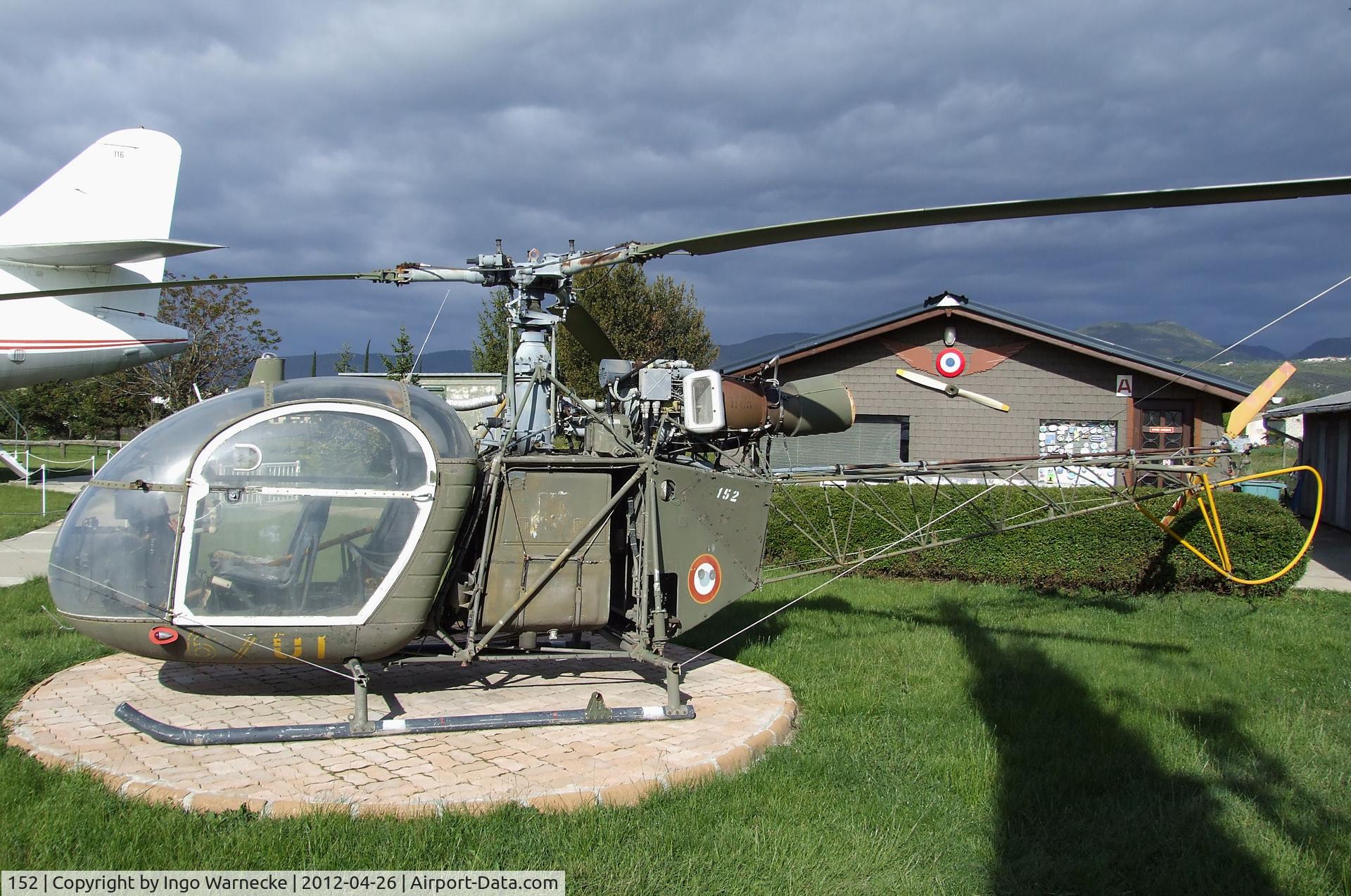 152, Sud SE-3130 Alouette II C/N 1258, Sud Aviation SE.3130 Alouette II at the Musée Européen de l'Aviation de Chasse, Montelimar Ancone airfield