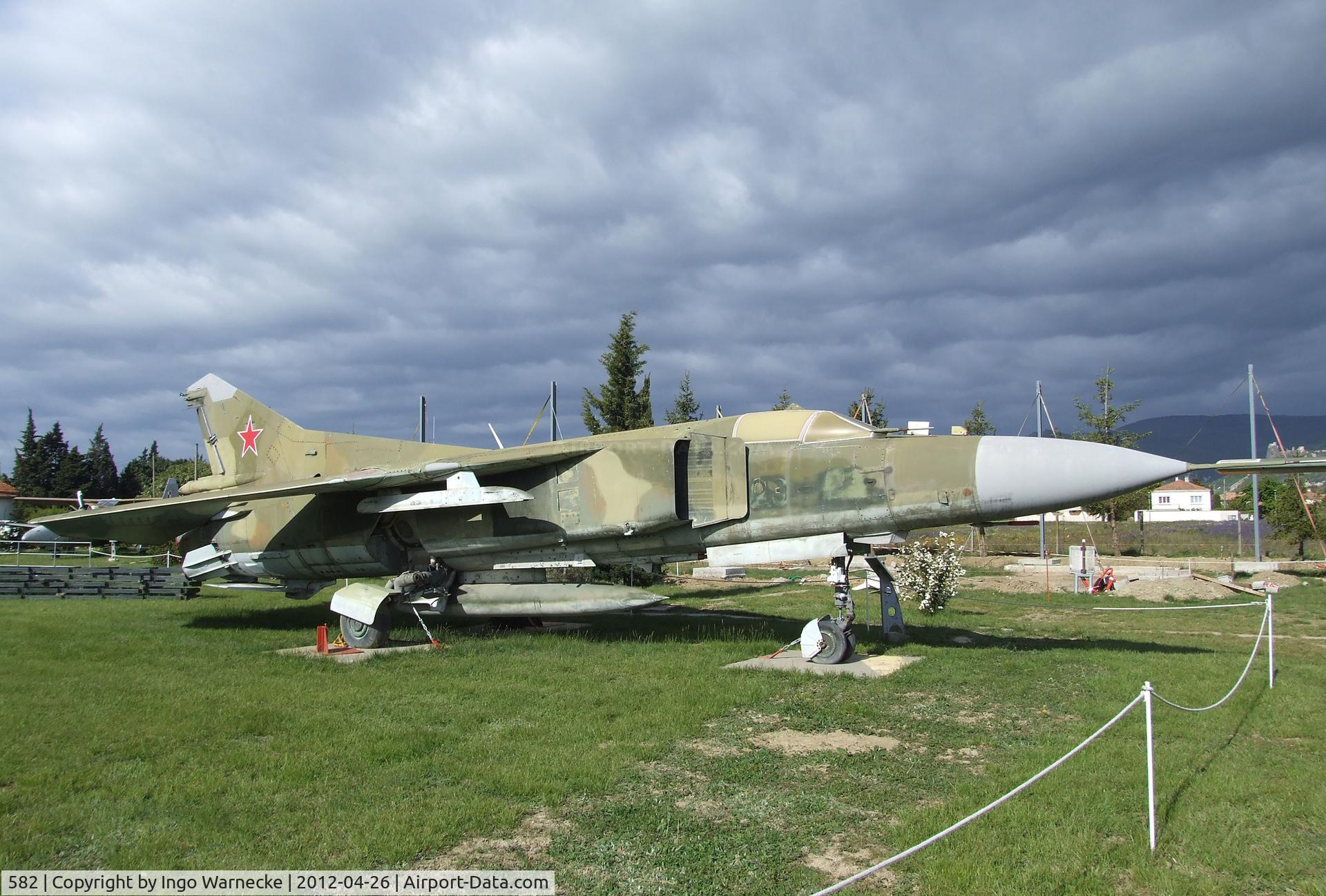582, 1973 Mikoyan-Gurevich MiG-23MF C/N 039021, Mikoyan i Gurevich MiG-23MF FLOGGER-B at the Musée Européen de l'Aviation de Chasse, Montelimar Ancone airfield