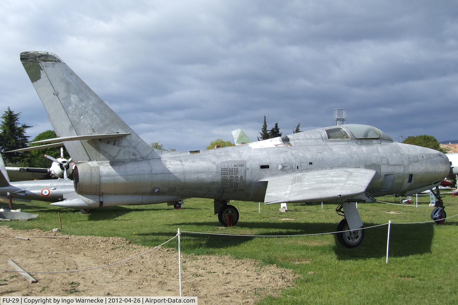 FU-29, Republic F-84F Thunderstreak C/N Not found (52-7175/FU-29), Republic F-84F Thunderstreak, awaiting restoration at the Musée Européen de l'Aviation de Chasse, Montelimar Ancone airfield