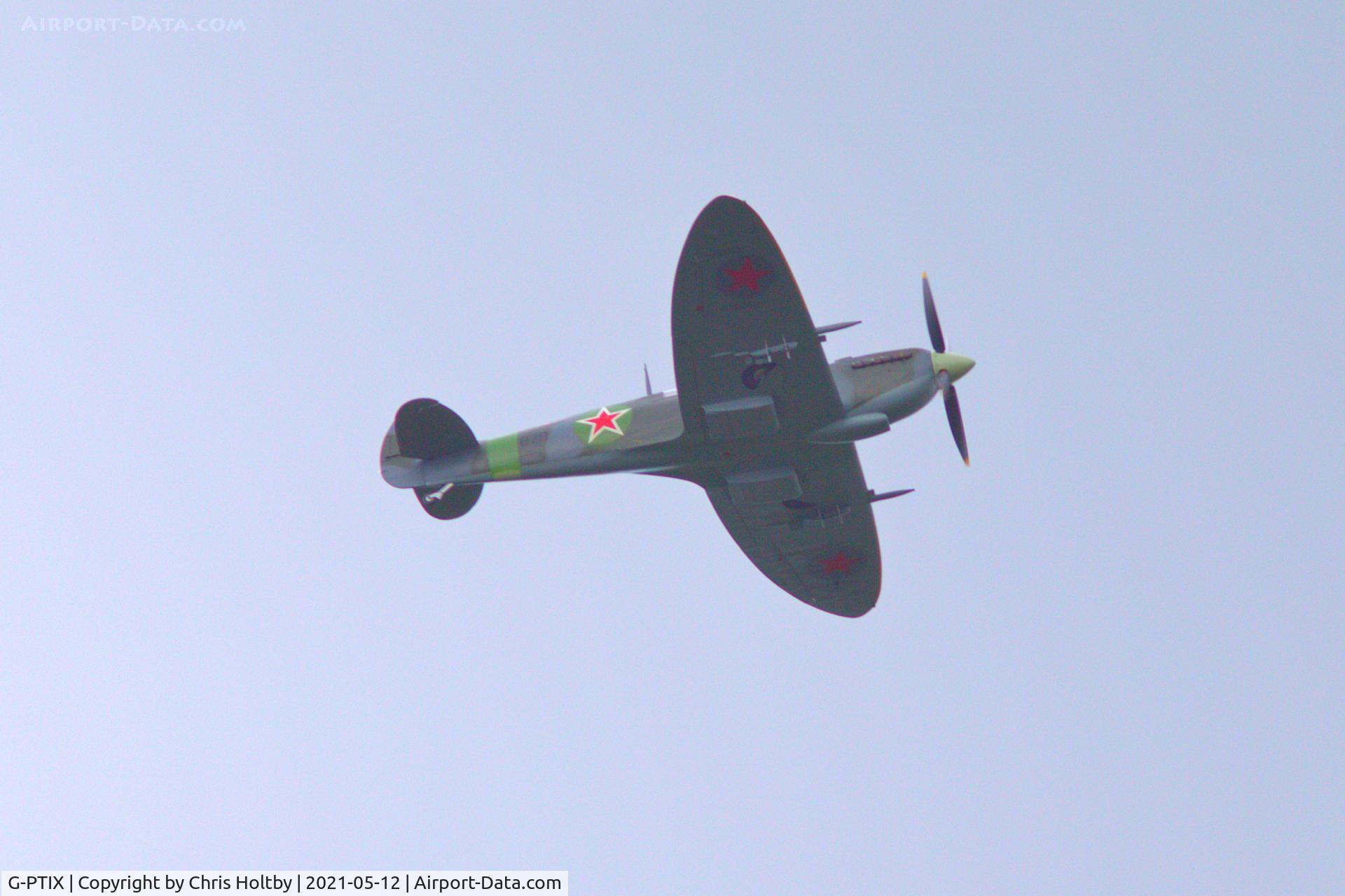 G-PTIX, 1944 Supermarine 361 Spitfire F.IXc C/N CBAF.IX.2922, Flew past me at Amwell, Nature Reserve, Herts