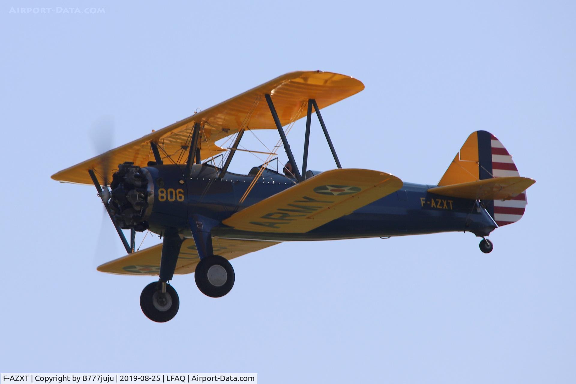 F-AZXT, 1941 Boeing PT-17/R755 Kaydet (A75N1) C/N 75-2430, during Albert Airshow