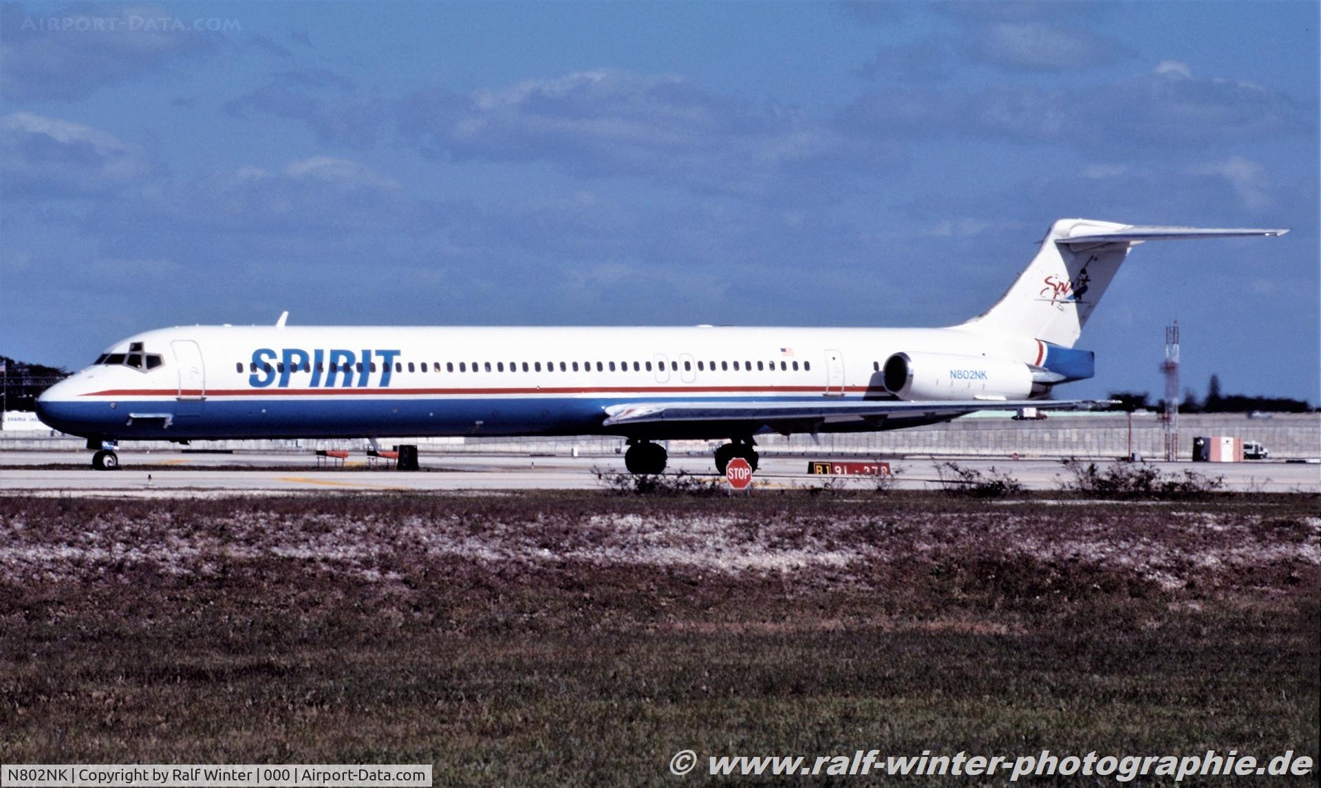 N802NK, 1993 McDonnell Douglas MD-83 (DC-9-83) C/N 53168, McDonnell Douglas MD-83 - NK NKS Spirit Airlines - 53168 - N802NK