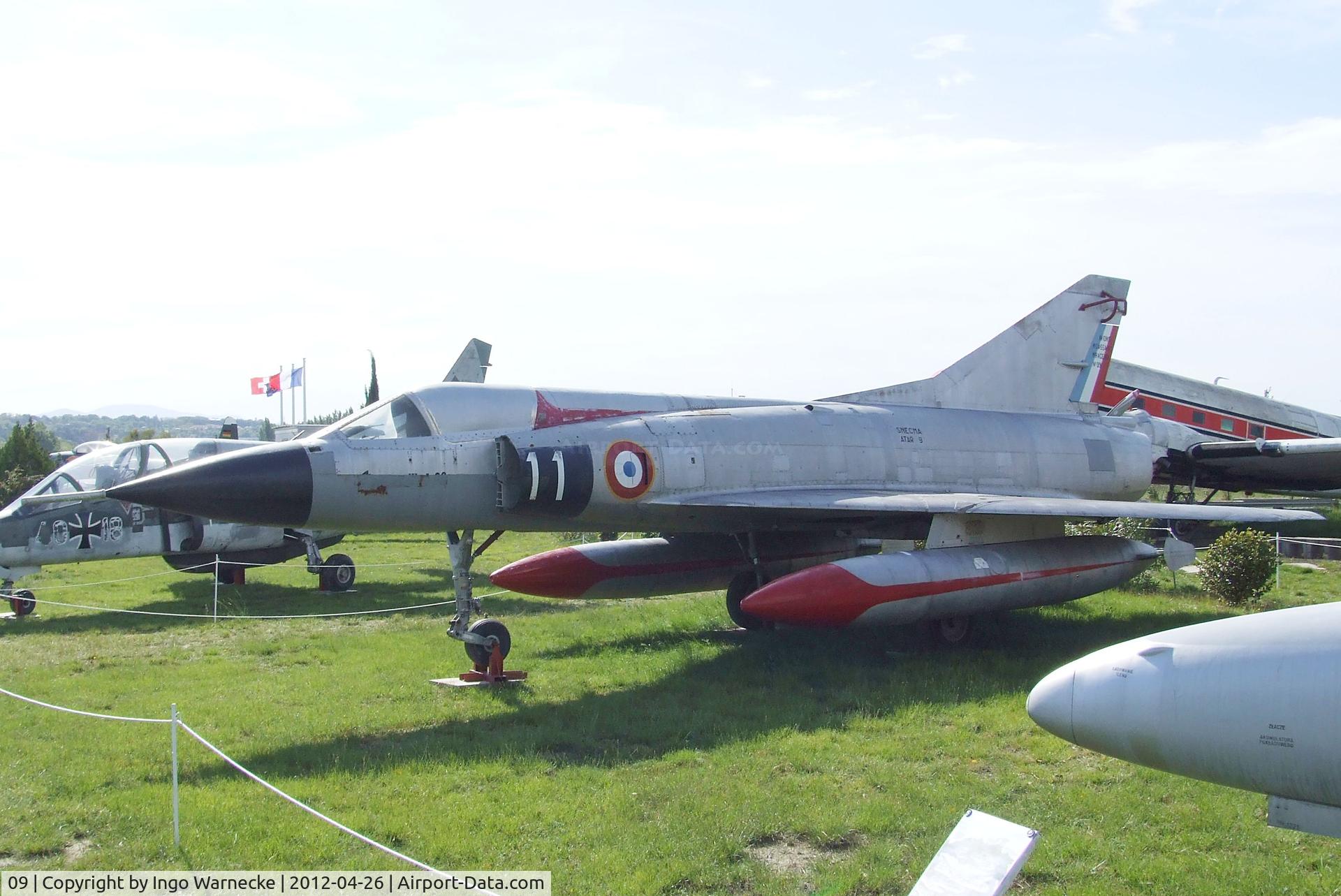 09, 1959 Dassault Mirage IIIA C/N 09, Dassault Mirage III A at the Musée Européen de l'Aviation de Chasse, Montelimar Ancone airfield