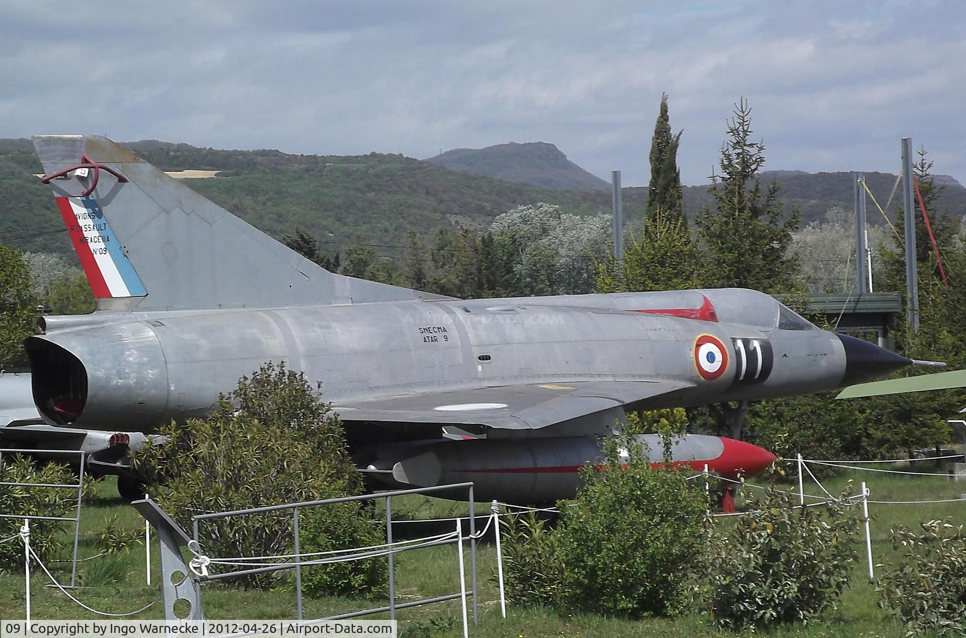 09, 1959 Dassault Mirage IIIA C/N 09, Dassault Mirage III A at the Musée Européen de l'Aviation de Chasse, Montelimar Ancone airfield