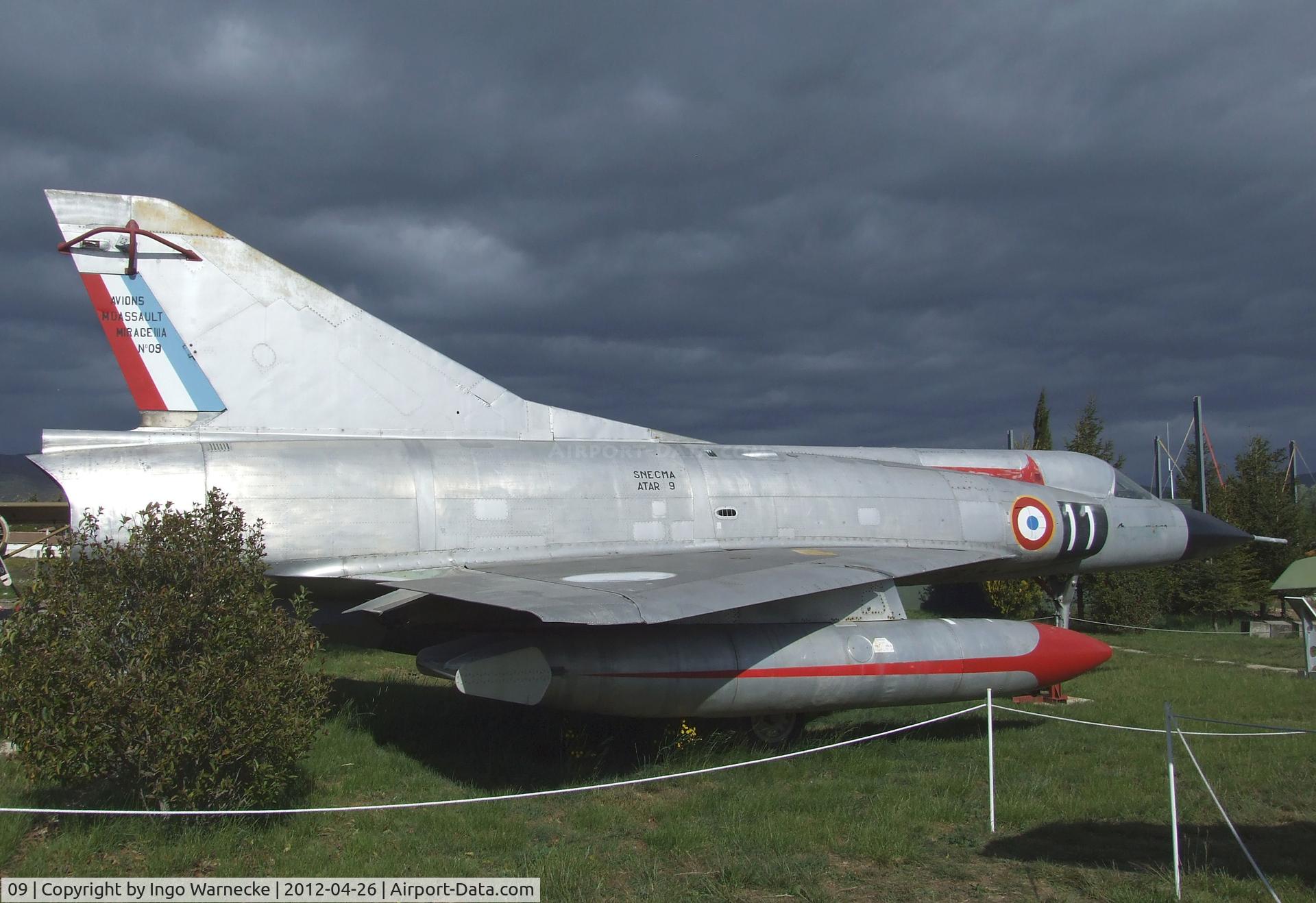 09, 1959 Dassault Mirage IIIA C/N 09, Dassault Mirage III A at the Musée Européen de l'Aviation de Chasse, Montelimar Ancone airfield