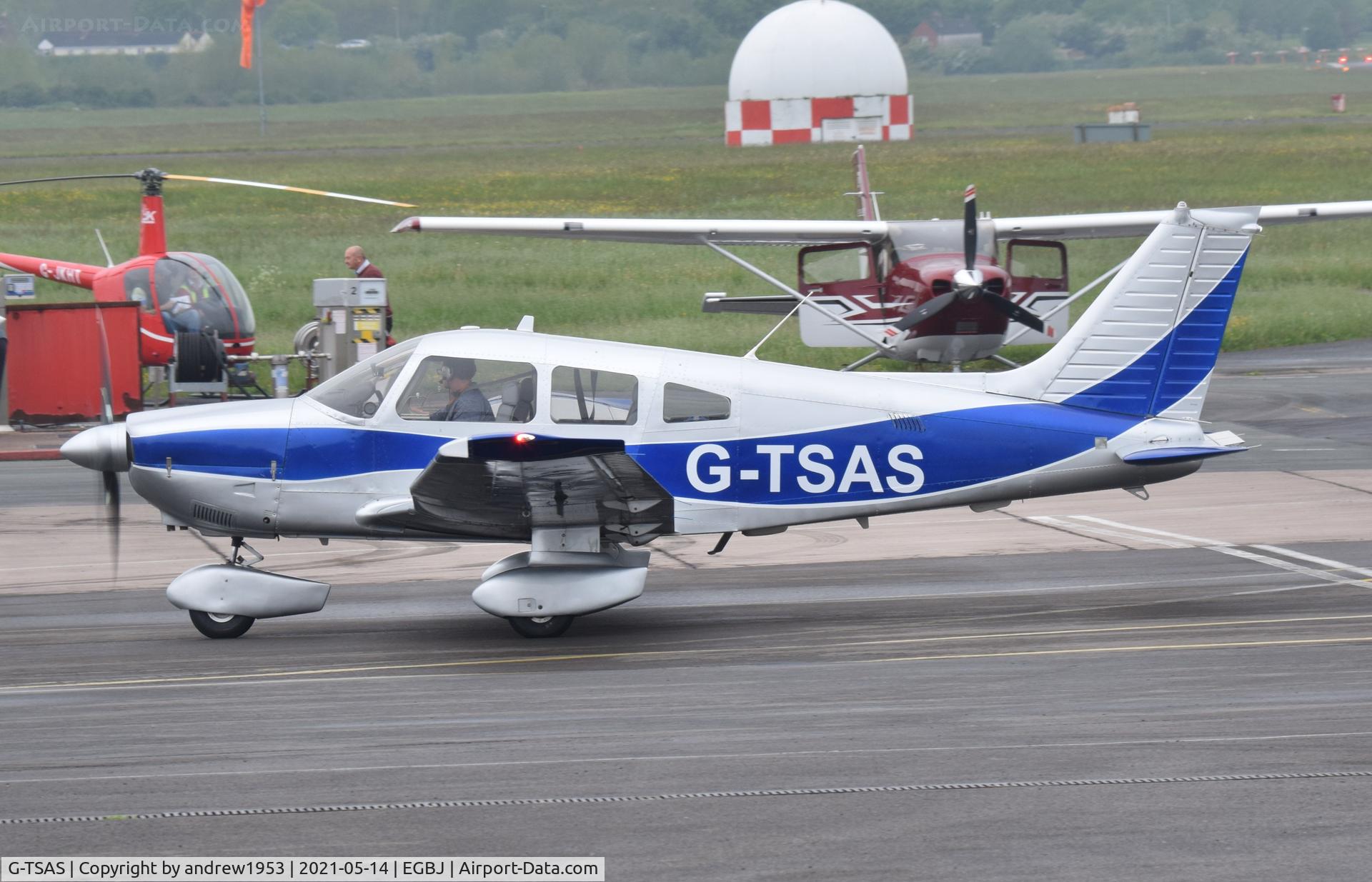 G-TSAS, 1980 Piper PA-28-181 Cherokee Archer II C/N 28-8190055, G-TSAS at Gloucestershire Airport.