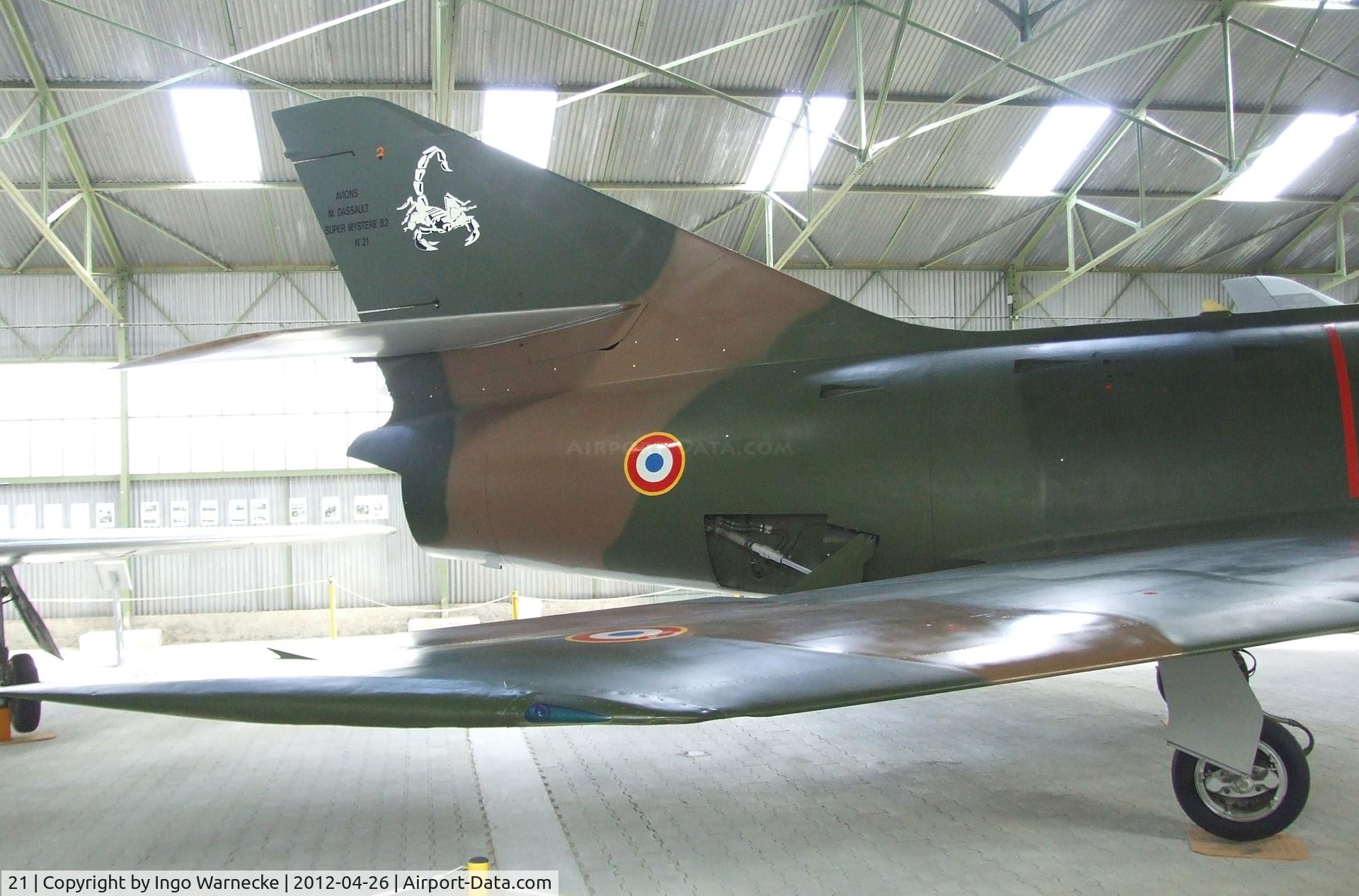 21, Dassault Super Mystere B.2 C/N 21, Dassault Super Mystere B.2 at the Musée Européen de l'Aviation de Chasse, Montelimar Ancone airfield
