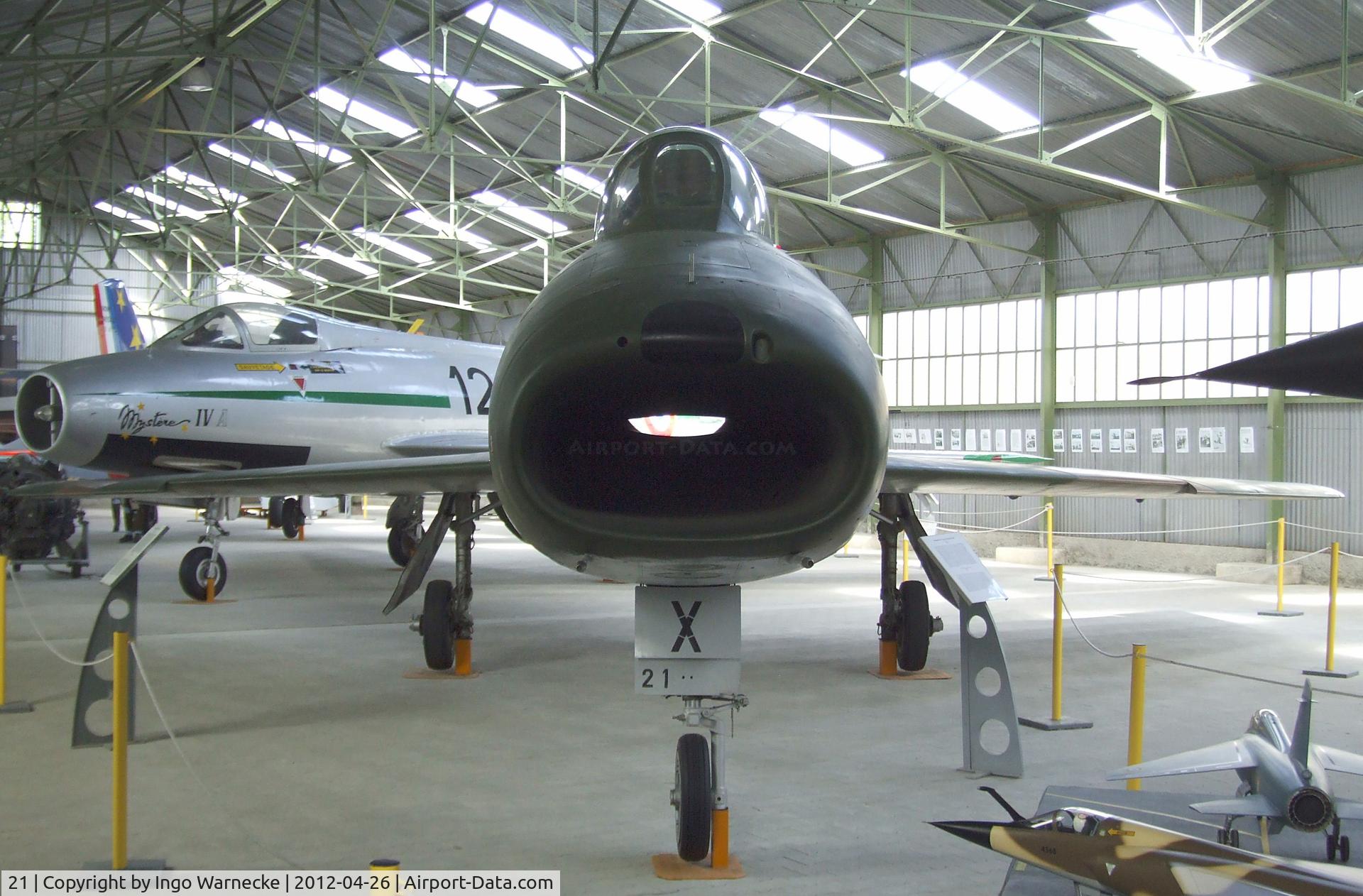 21, Dassault Super Mystere B.2 C/N 21, Dassault Super Mystere B.2 at the Musée Européen de l'Aviation de Chasse, Montelimar Ancone airfield