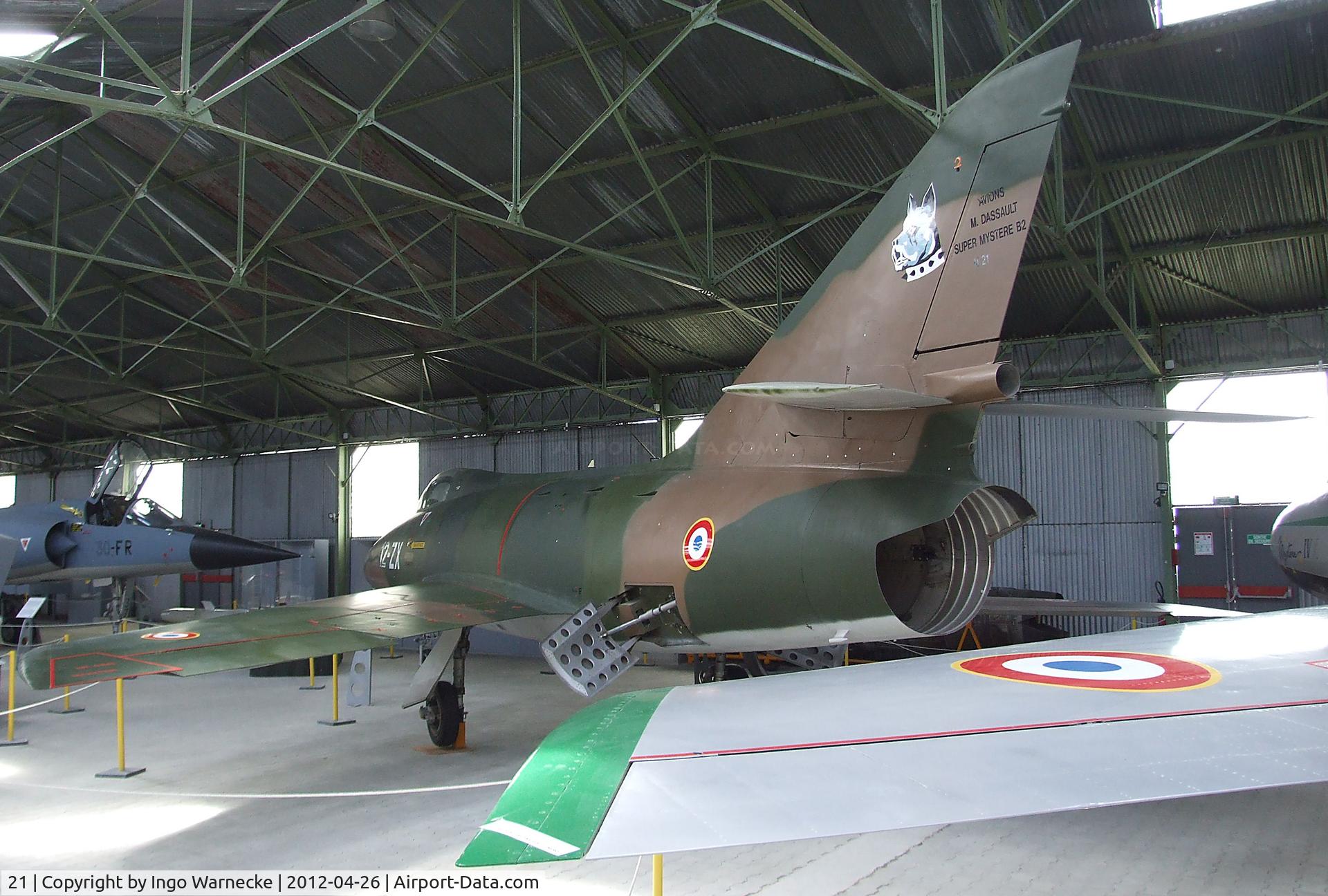 21, Dassault Super Mystere B.2 C/N 21, Dassault Super Mystere B.2 at the Musée Européen de l'Aviation de Chasse, Montelimar Ancone airfield