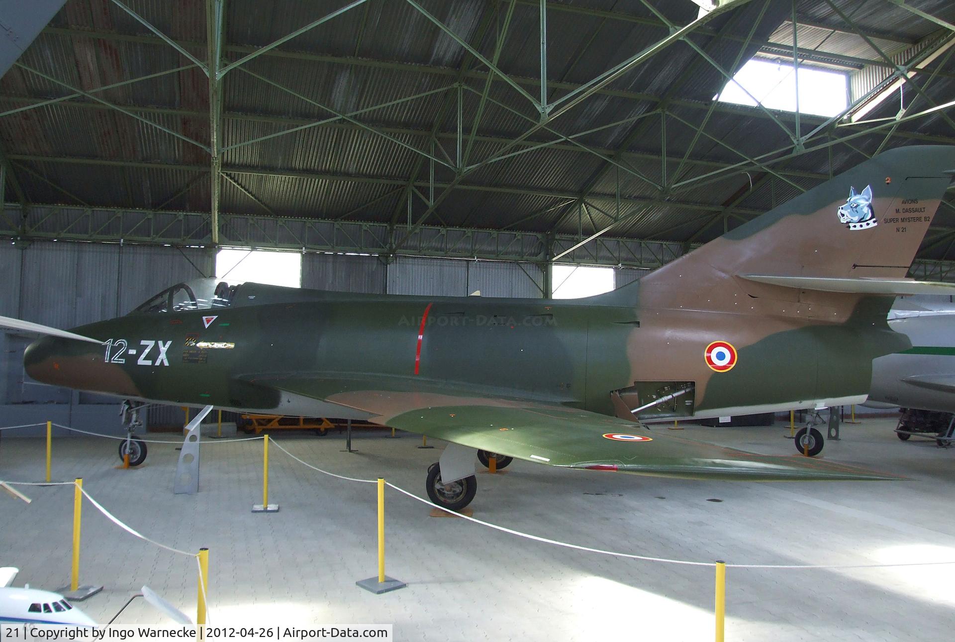 21, Dassault Super Mystere B.2 C/N 21, Dassault Super Mystere B.2 at the Musée Européen de l'Aviation de Chasse, Montelimar Ancone airfield