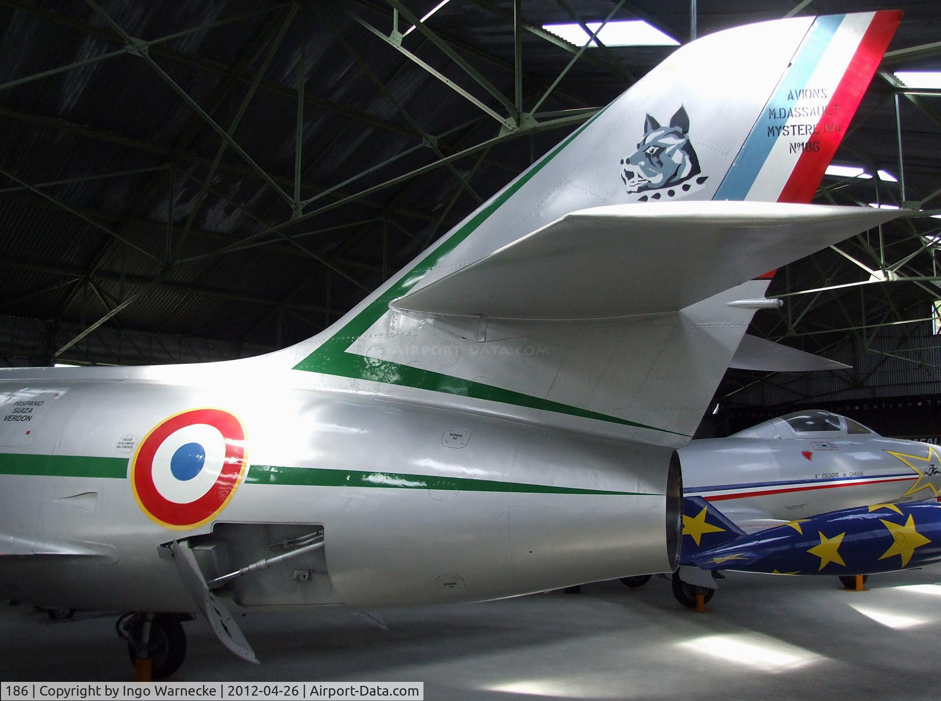186, Dassault Mystere IVA C/N 186, Dassault Mystere IV A at the Musée Européen de l'Aviation de Chasse, Montelimar Ancone airfield