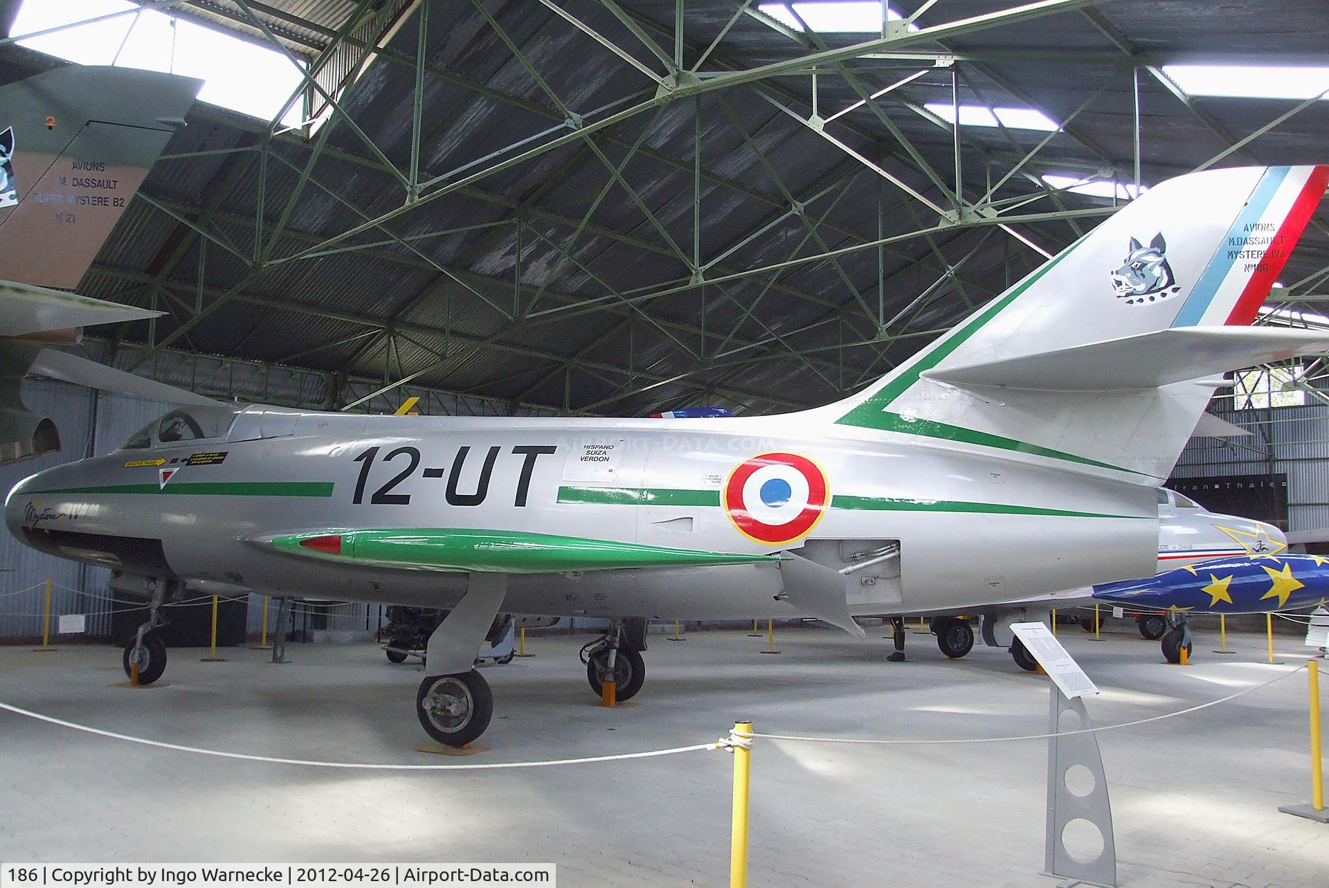 186, Dassault Mystere IVA C/N 186, Dassault Mystere IV A at the Musée Européen de l'Aviation de Chasse, Montelimar Ancone airfield