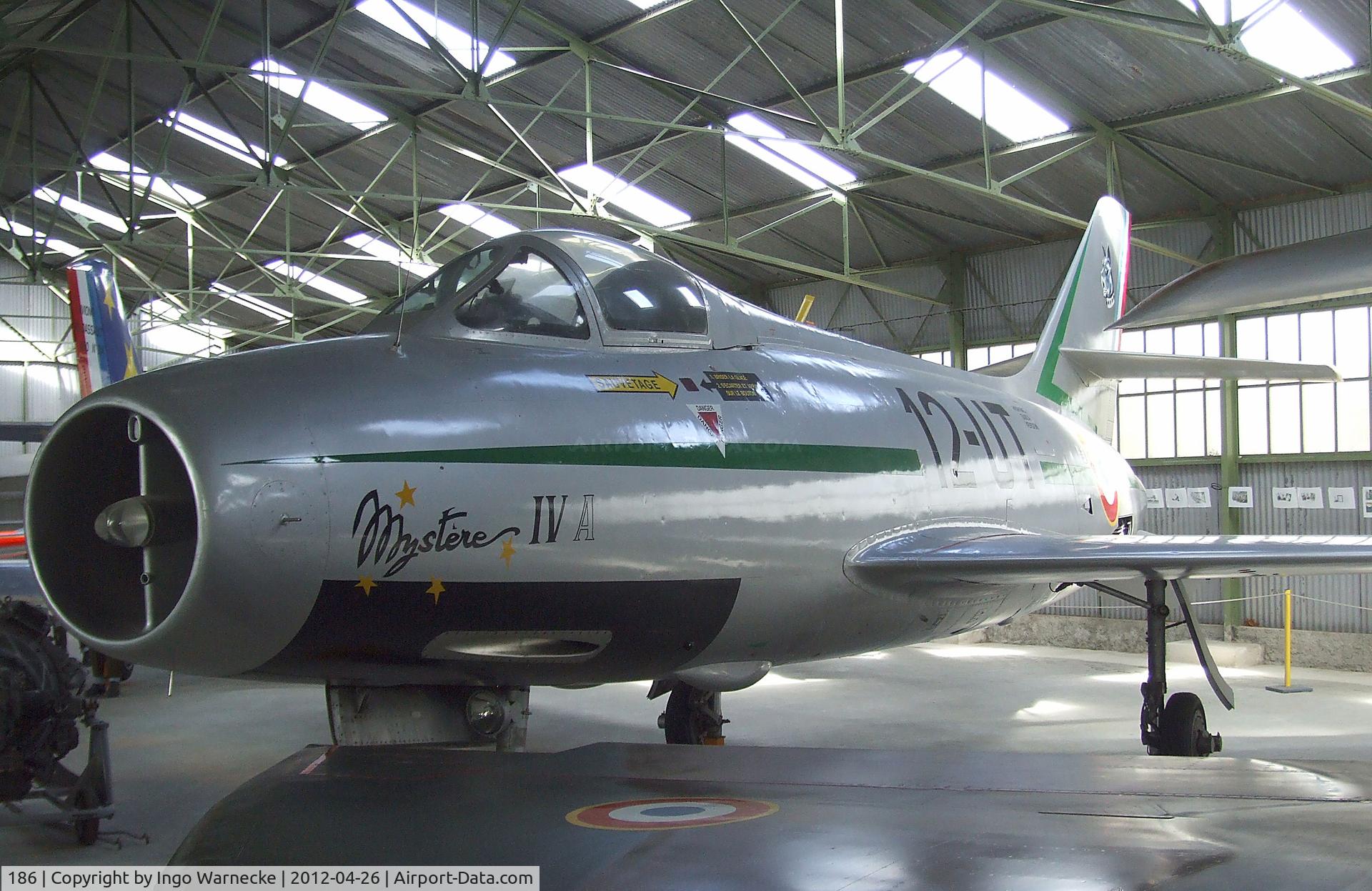 186, Dassault Mystere IVA C/N 186, Dassault Mystere IV A at the Musée Européen de l'Aviation de Chasse, Montelimar Ancone airfield