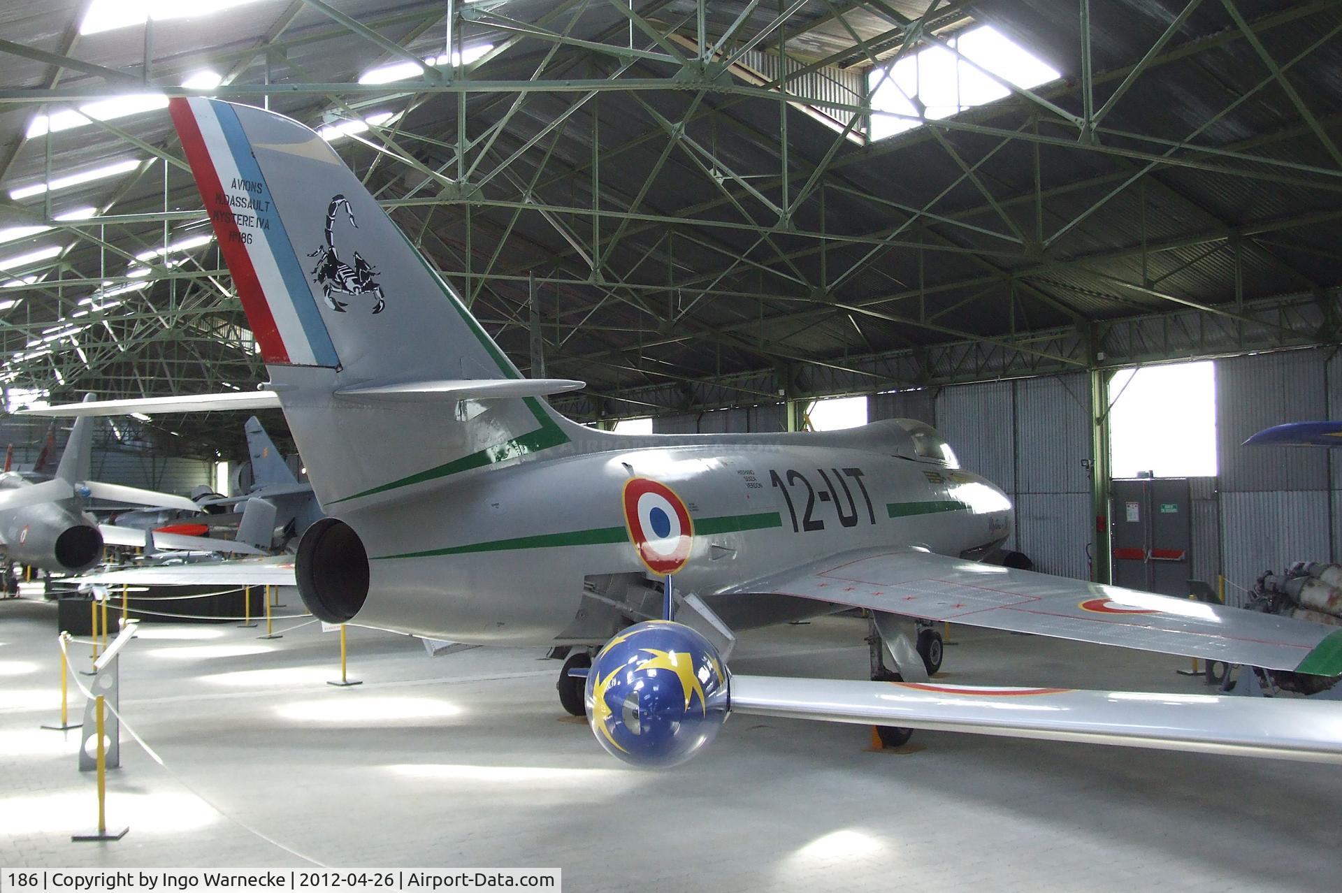 186, Dassault Mystere IVA C/N 186, Dassault Mystere IV A at the Musée Européen de l'Aviation de Chasse, Montelimar Ancone airfield